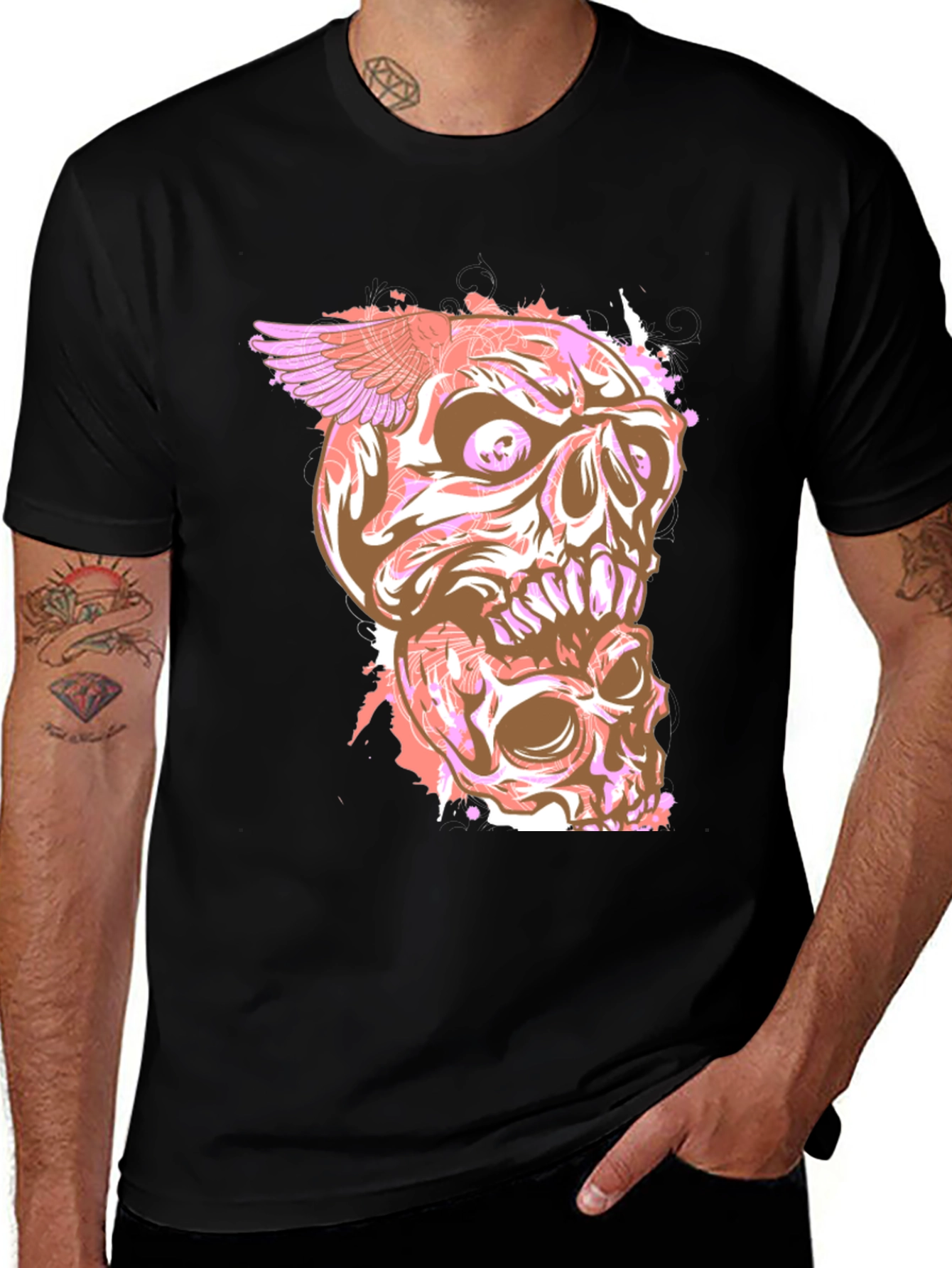 Variant 12 of Skull Winged Graphic Print T-Shirt