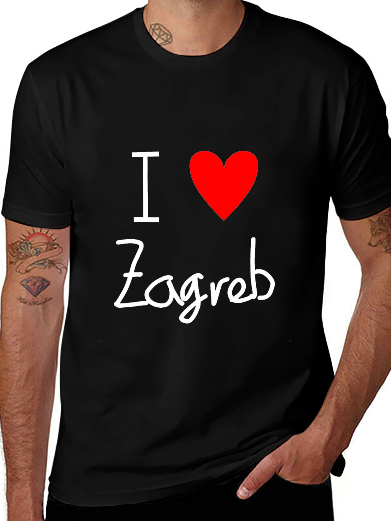 I Love Zagreb Black T-Shirt