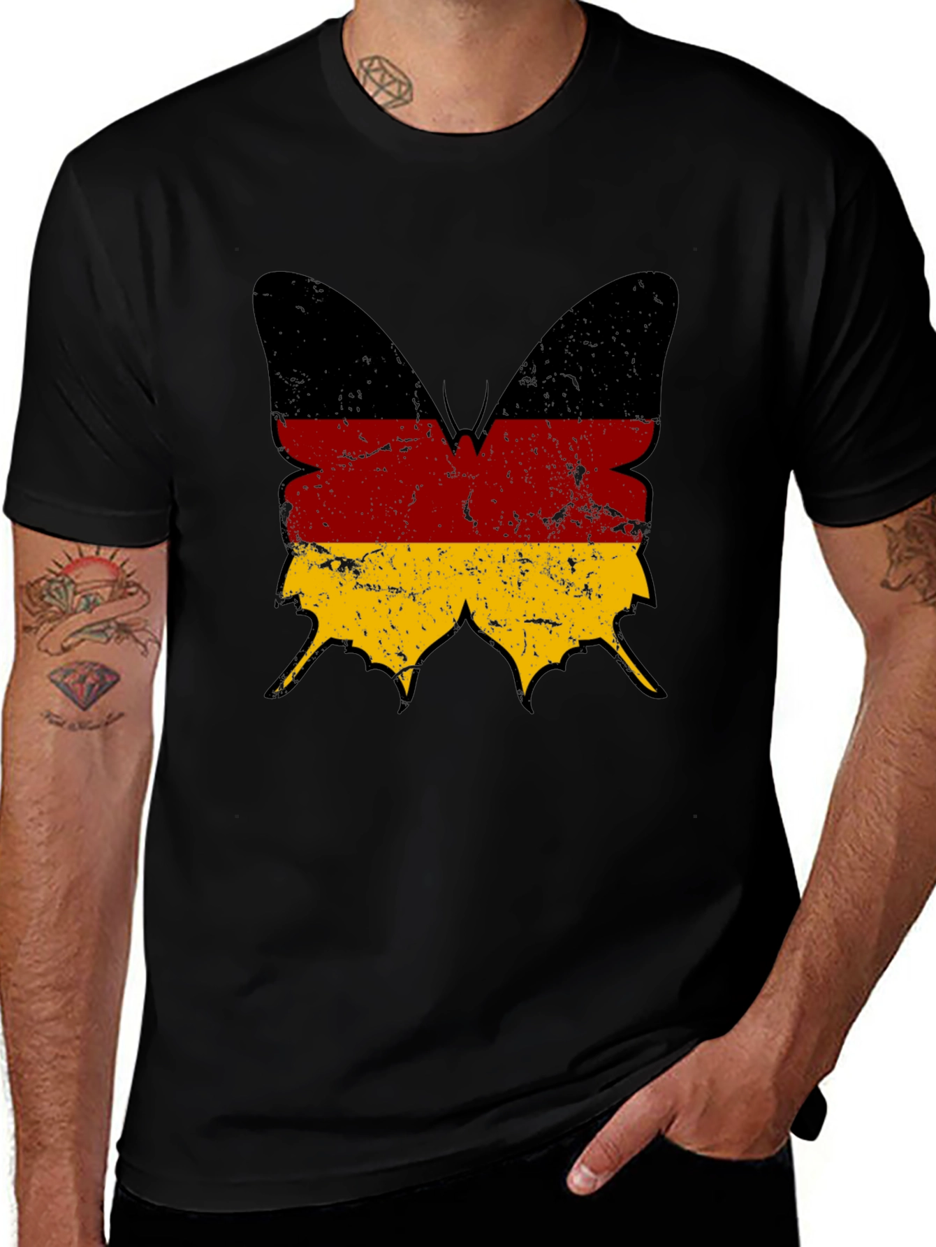 Variant 30 of German Flag Butterfly Graphic T-Shirt