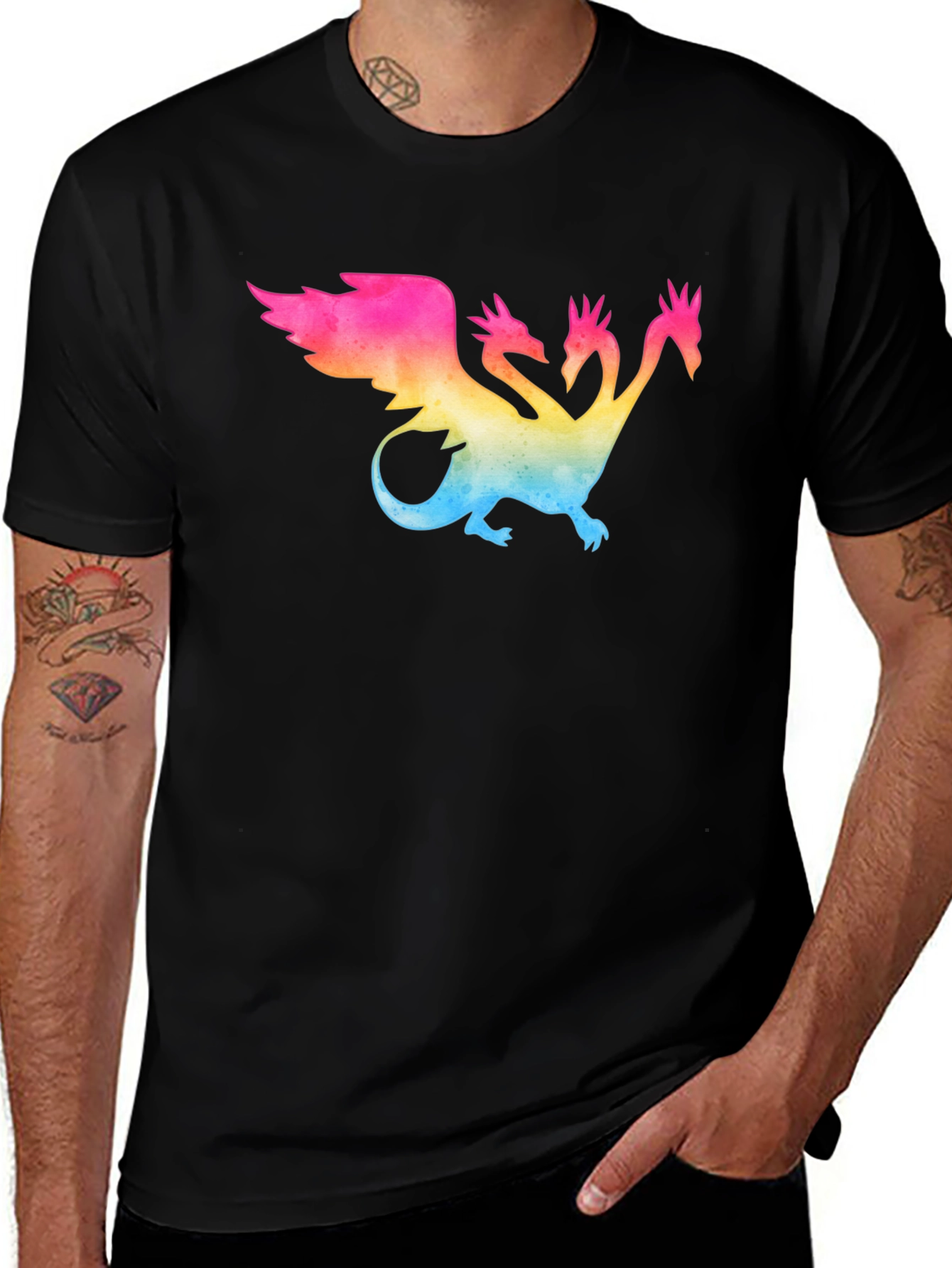 Variant 3 of Rainbow Hydra Dragon Graphic T-Shirt