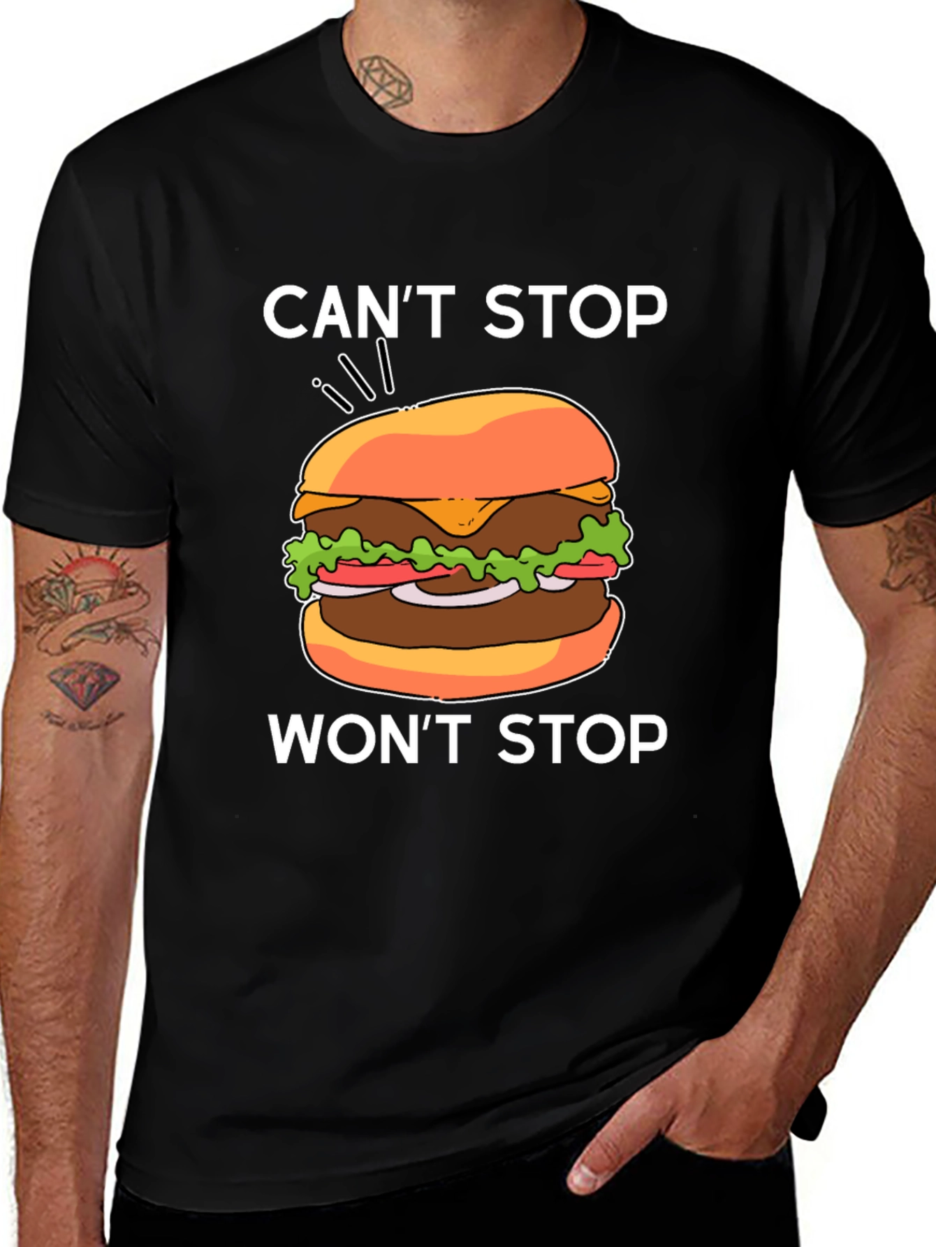 Variant 18 of Can't Stop Won't Stop Burger Graphic Tee