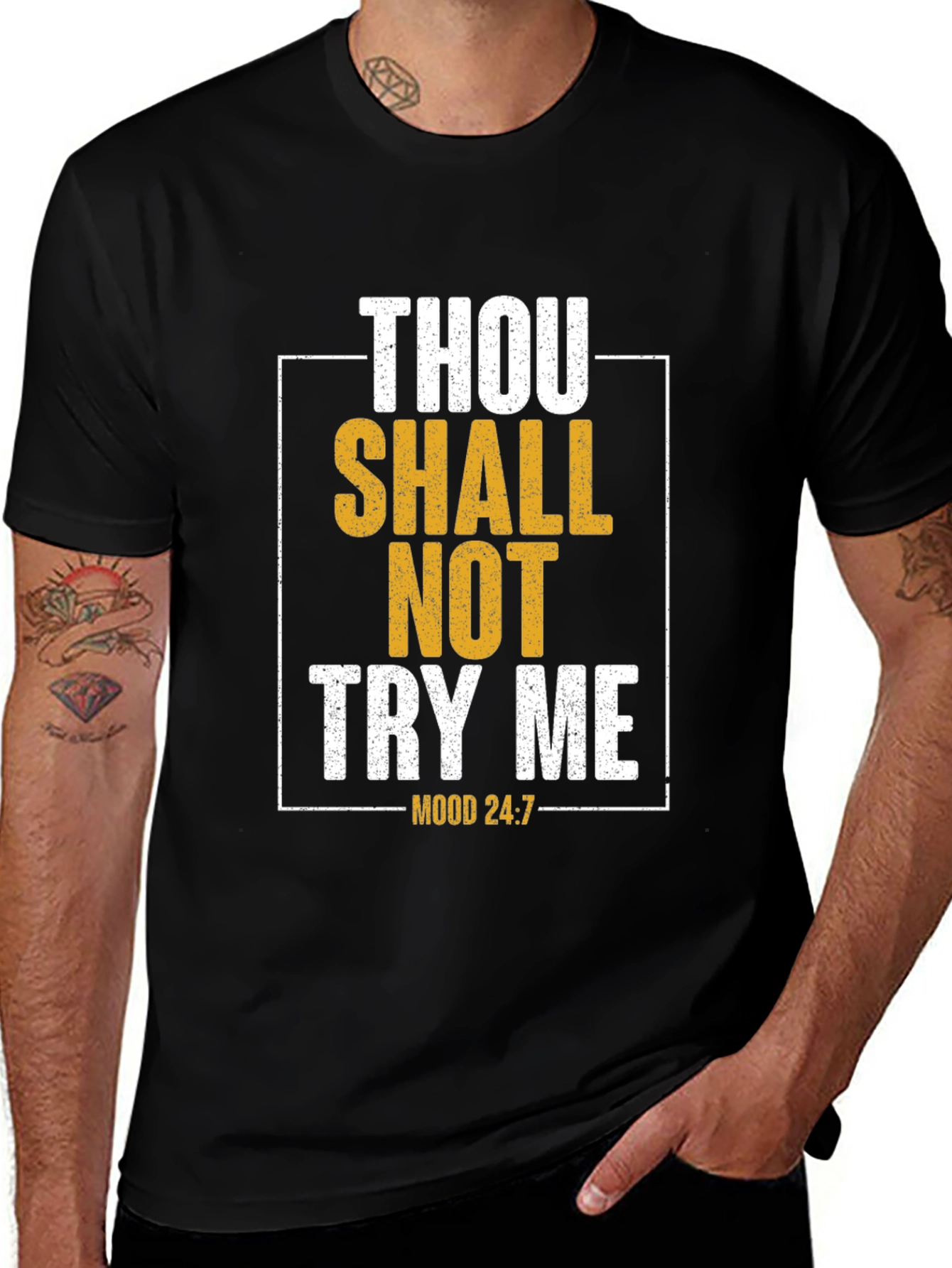 Variant 27 of Thou Shalt Not Try Me T-Shirt - Black