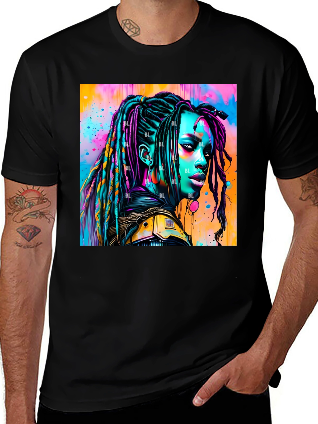Variant 10 of Vibrant Graphic Tee: Bold Woman Design