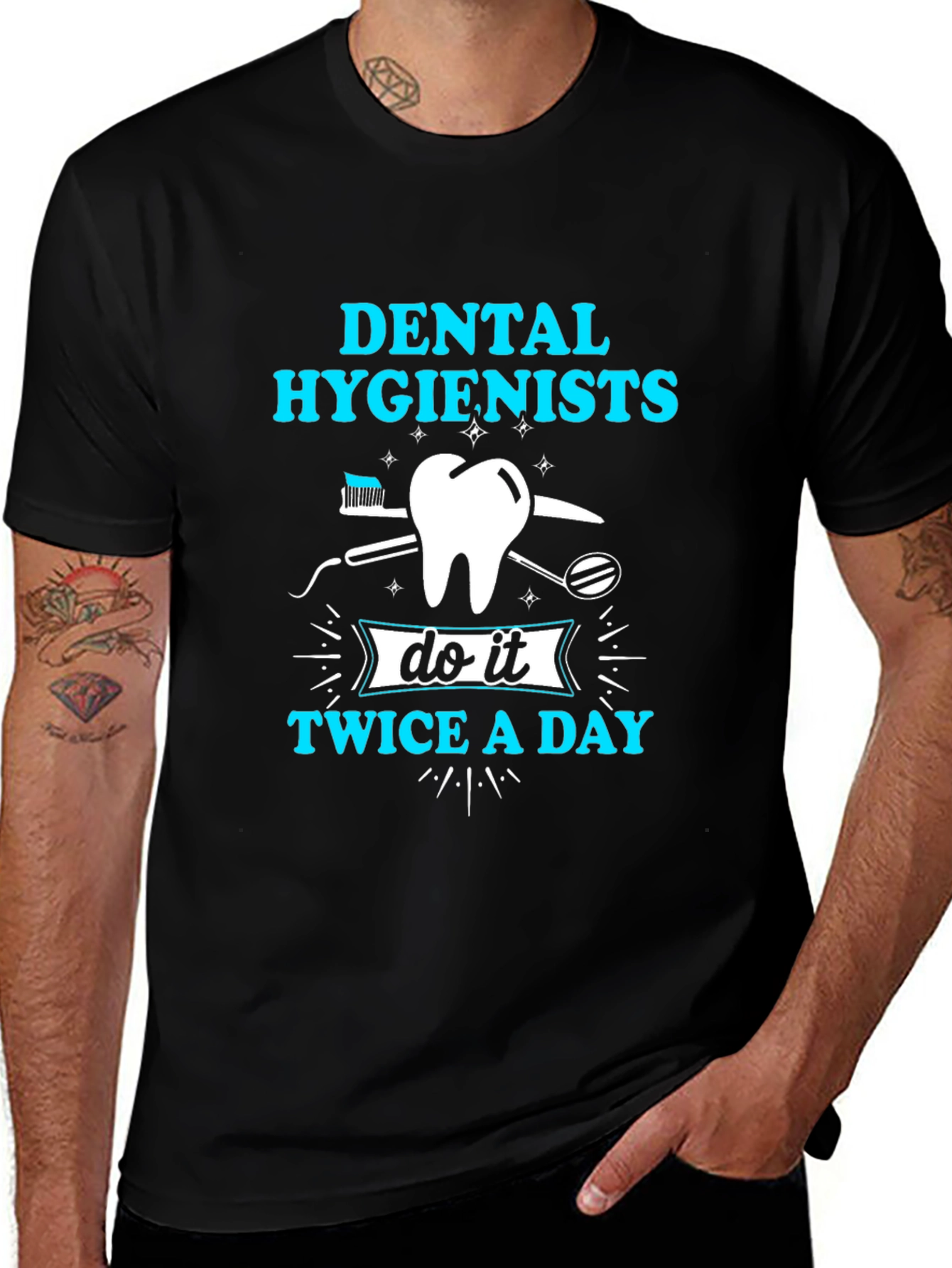 Dental Hygienist T-Shirt: Twice A Day Design