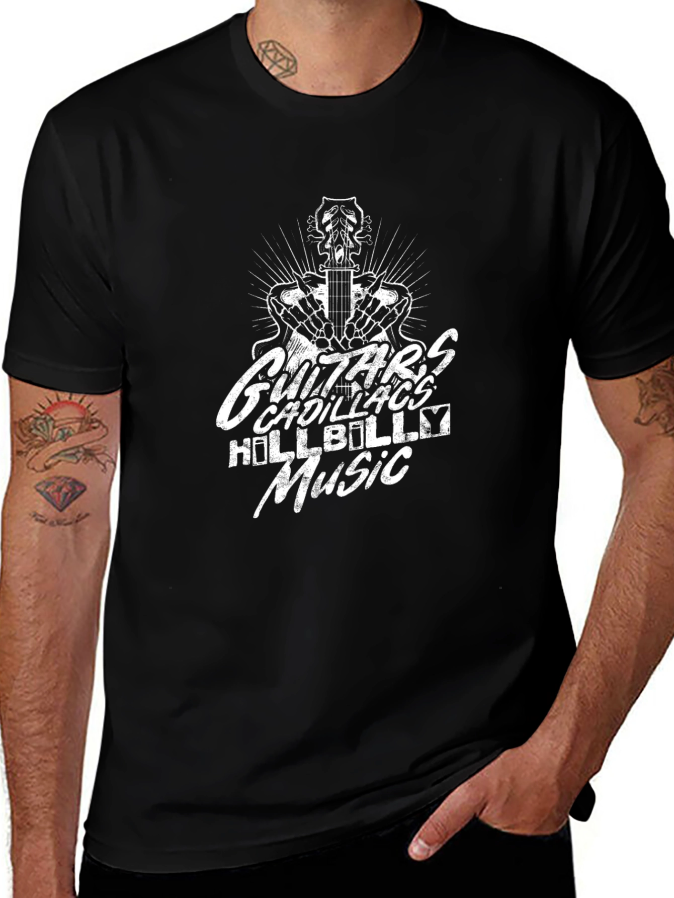 Variant 8 of Guitars Cadillacs Hillbilly Music Black T-Shirt