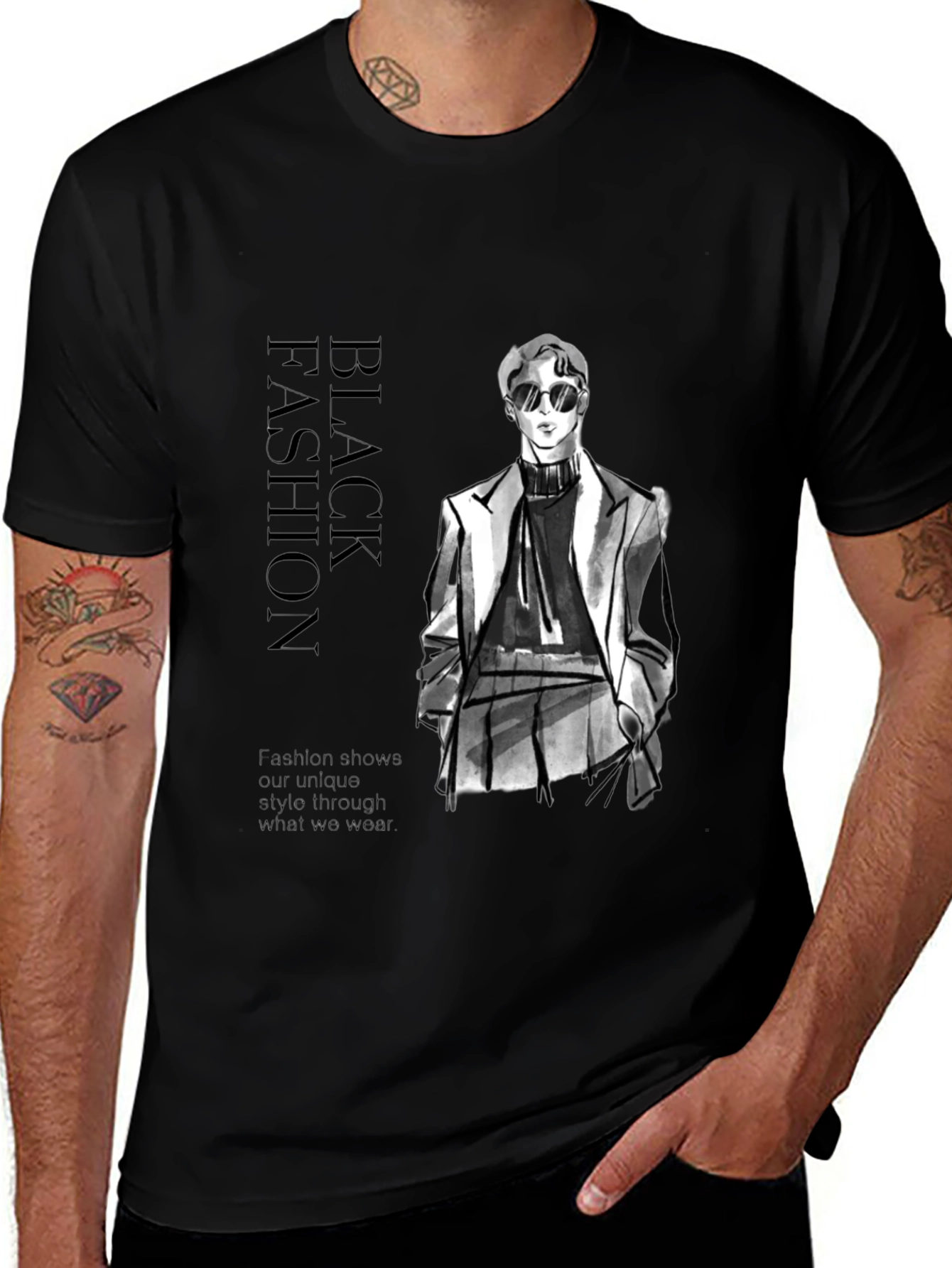 Variant 10 of Stylish Black Fashion T-Shirt