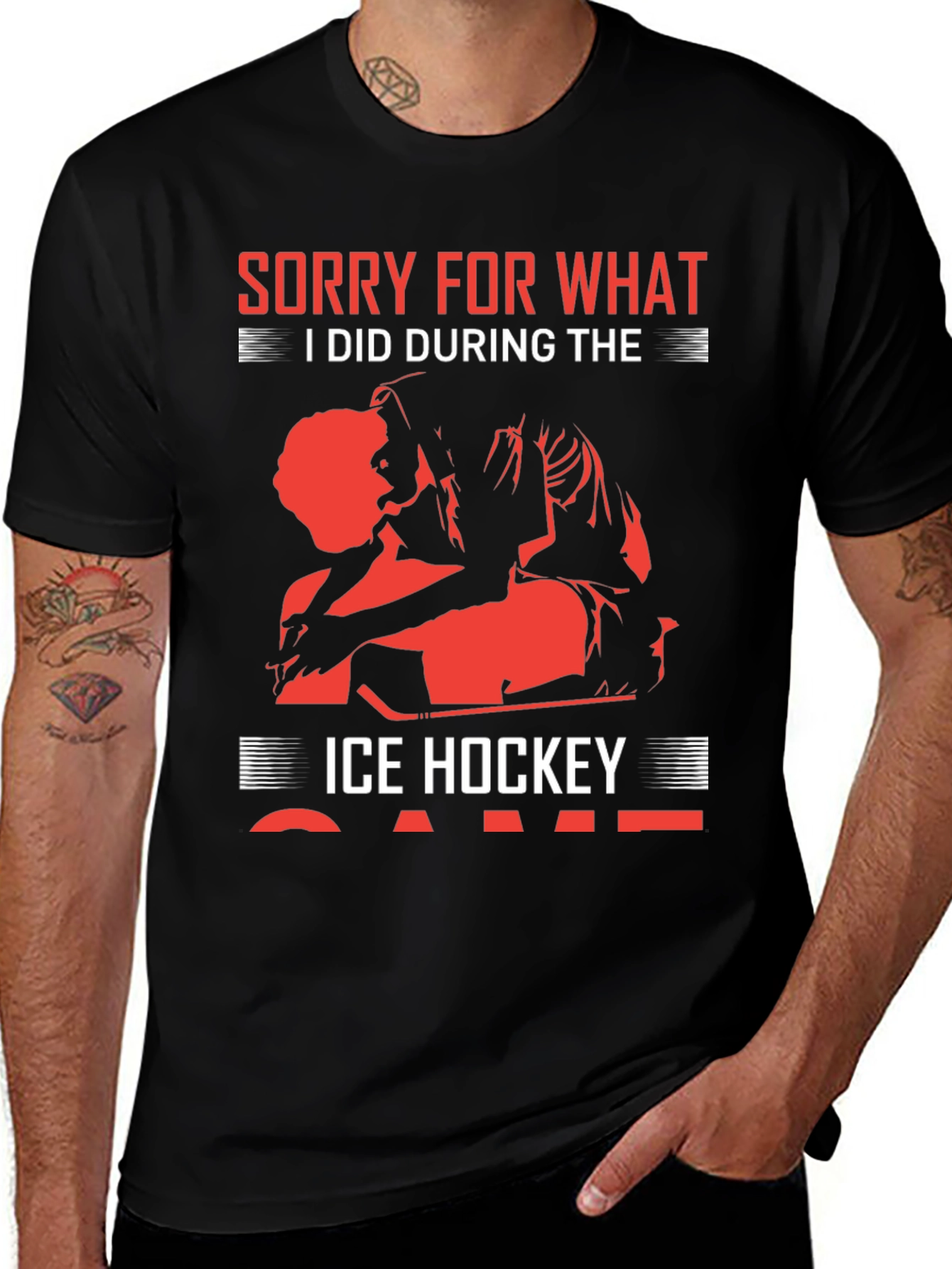 Variant 27 of Sorry For What I Did Hockey Game Tee