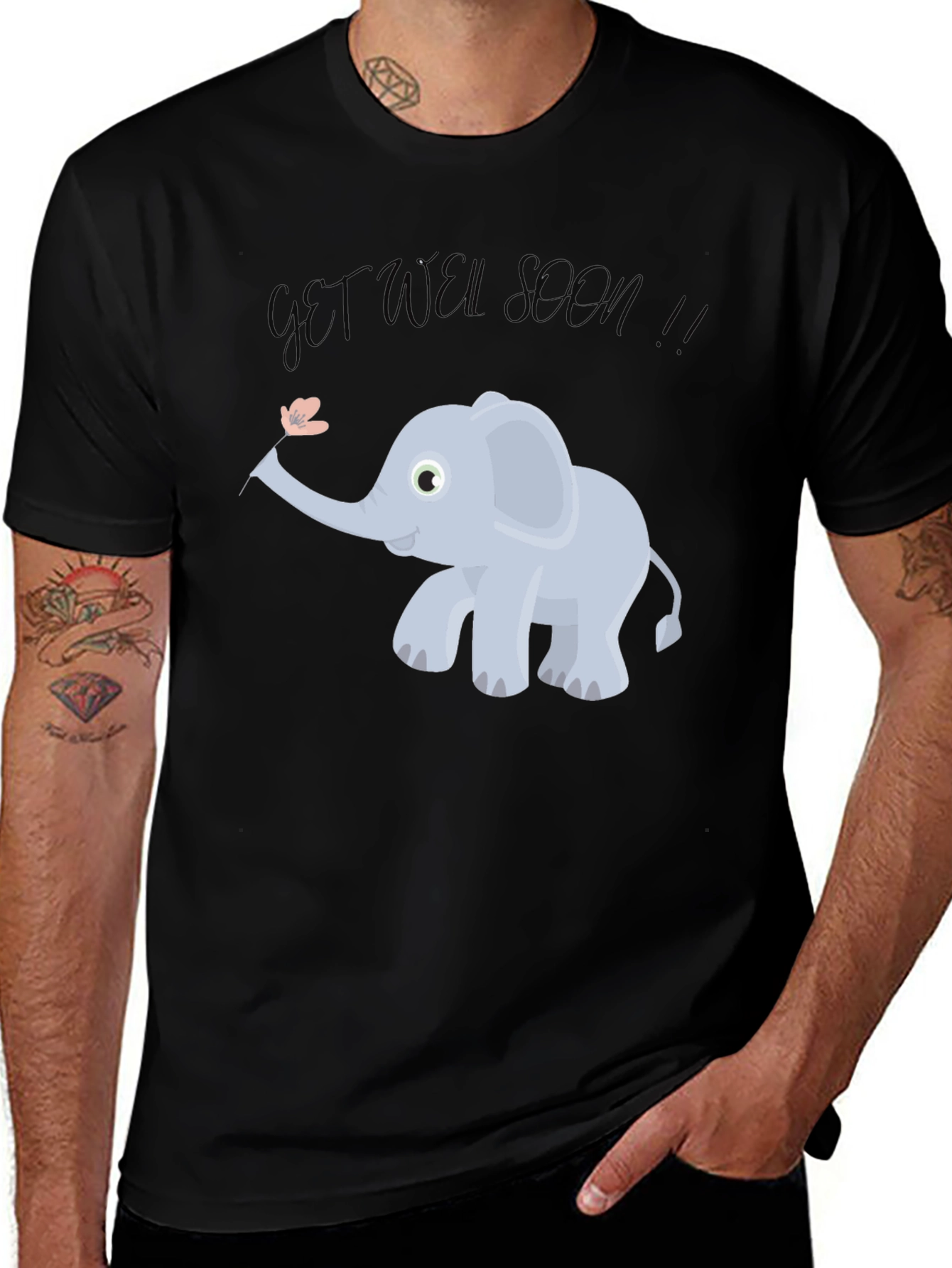 Variant 18 of Cute Get Well Soon Elephant Graphic Tee - Unisex