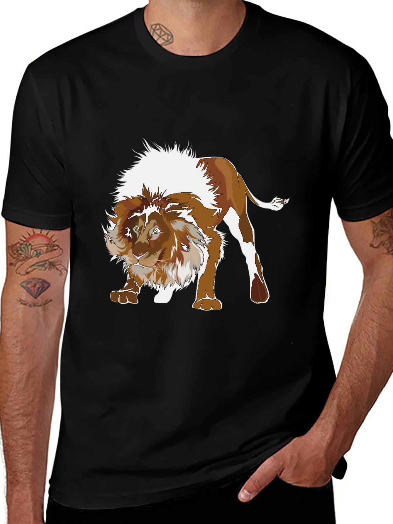 Variant 10 of Lion Graphic Tee - Fierce Animal Print T-Shirt