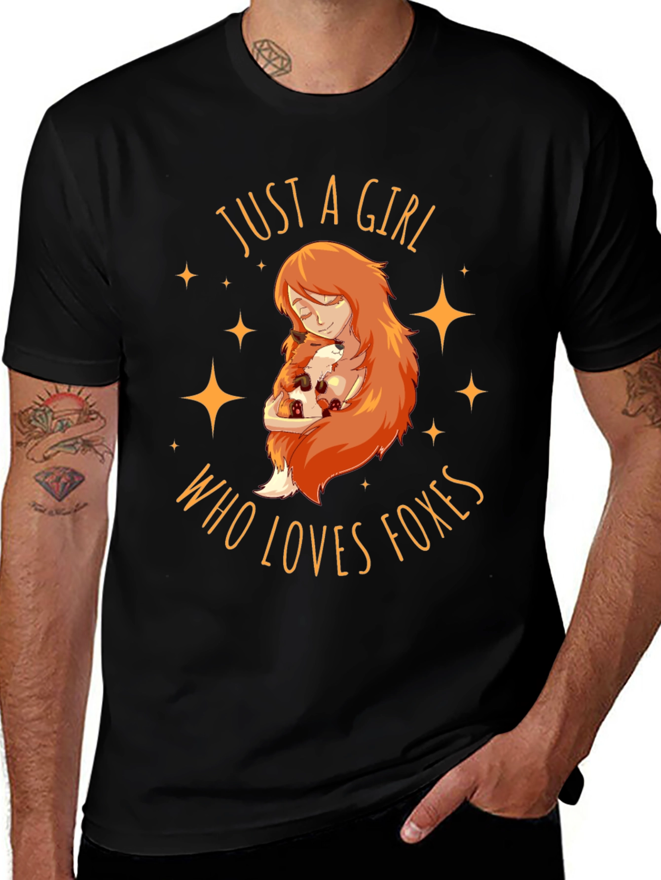 Variant 20 of Just a Girl Who Loves Foxes T-Shirt - Black