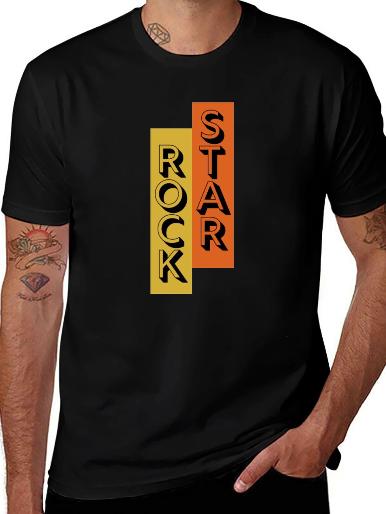 Variant 25 of Rock Star Graphic Tee - Black Cotton T-Shirt