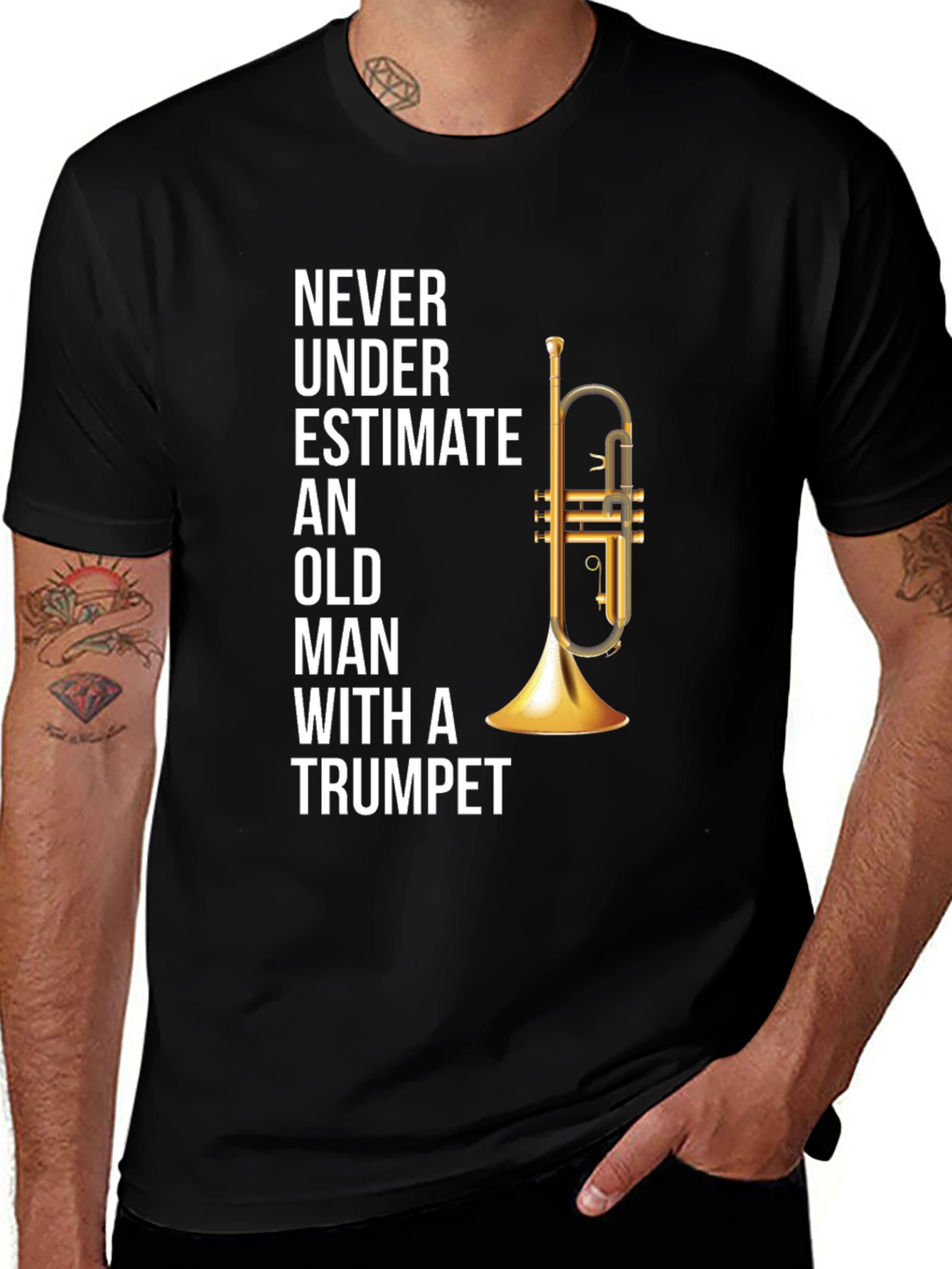 Variant 7 of Never Underestimate Old Man Trumpet T-Shirt