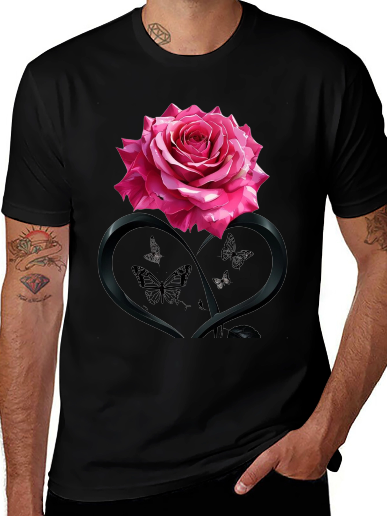 Variant 25 of Rose Heart Butterfly Graphic Tee