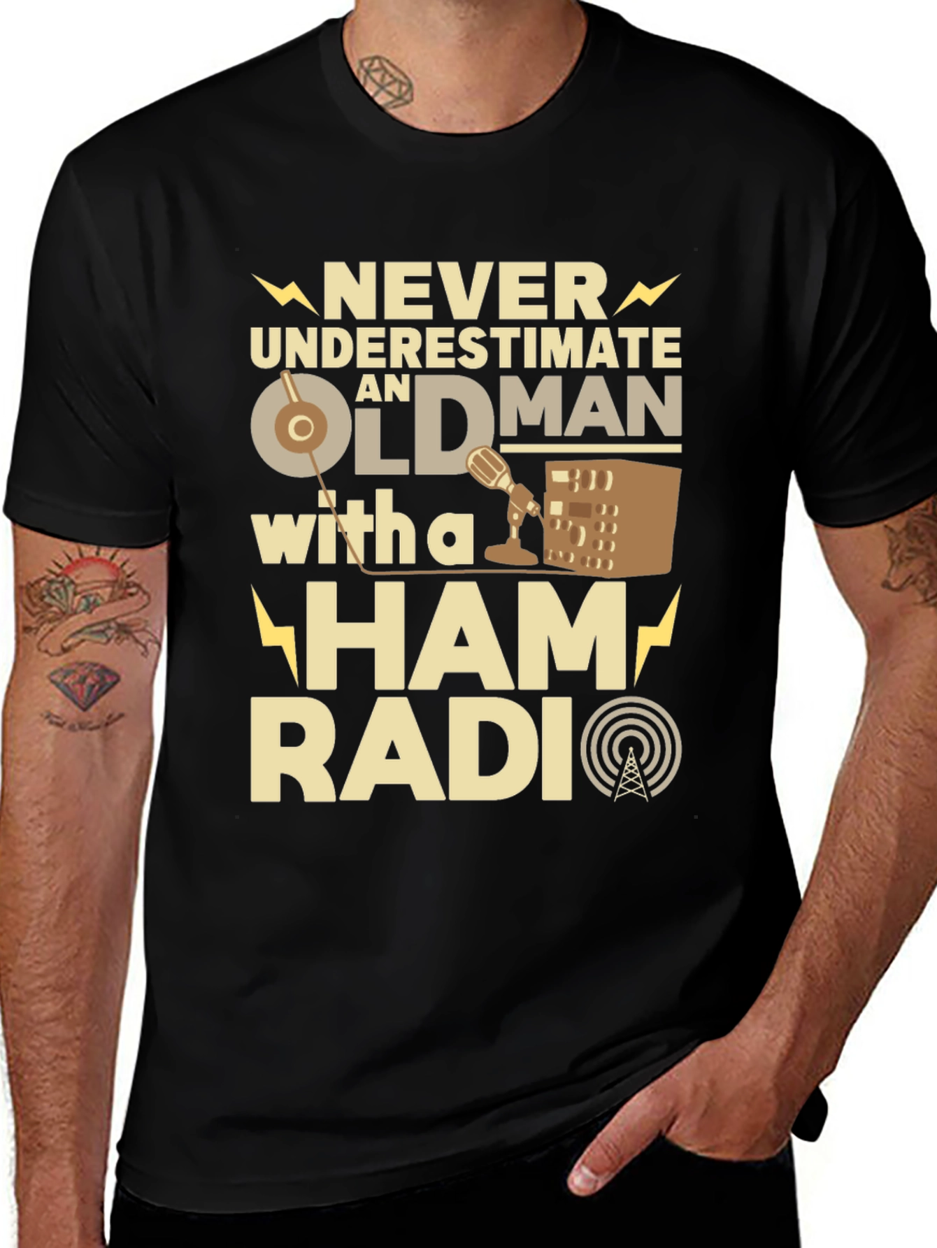 Variant 17 of Ham Radio Old Man T-Shirt