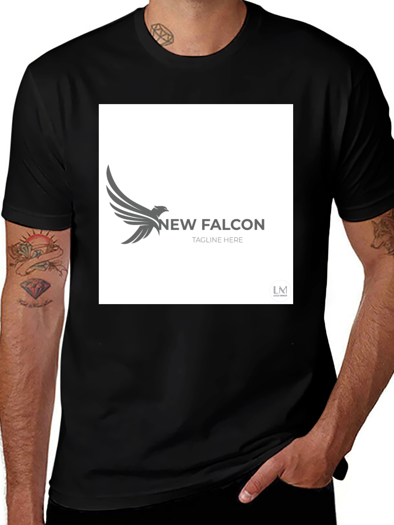 Variant 11 of New Falcon Graphic Black T-Shirt