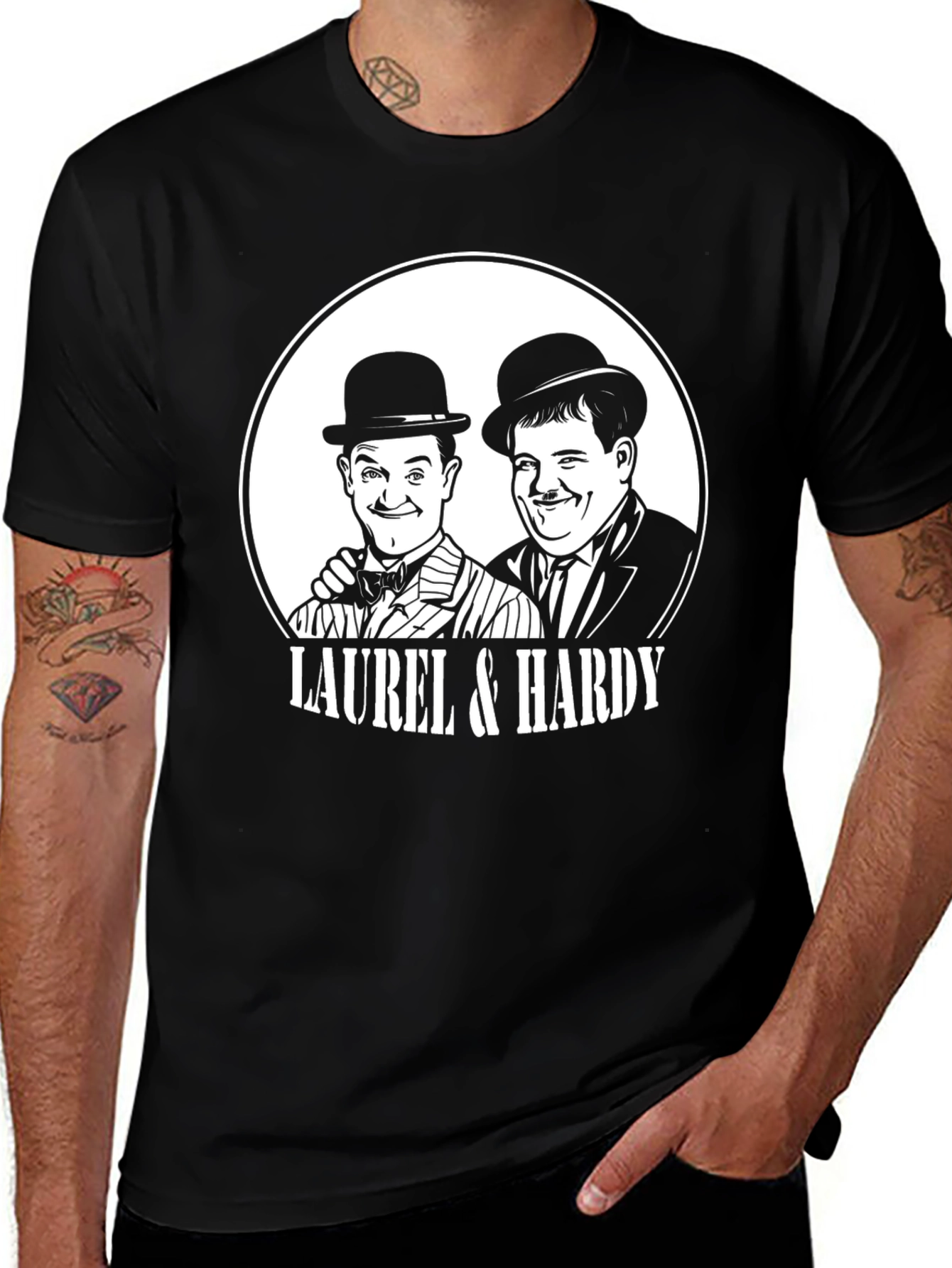 Laurel & Hardy Graphic T-Shirt - Black