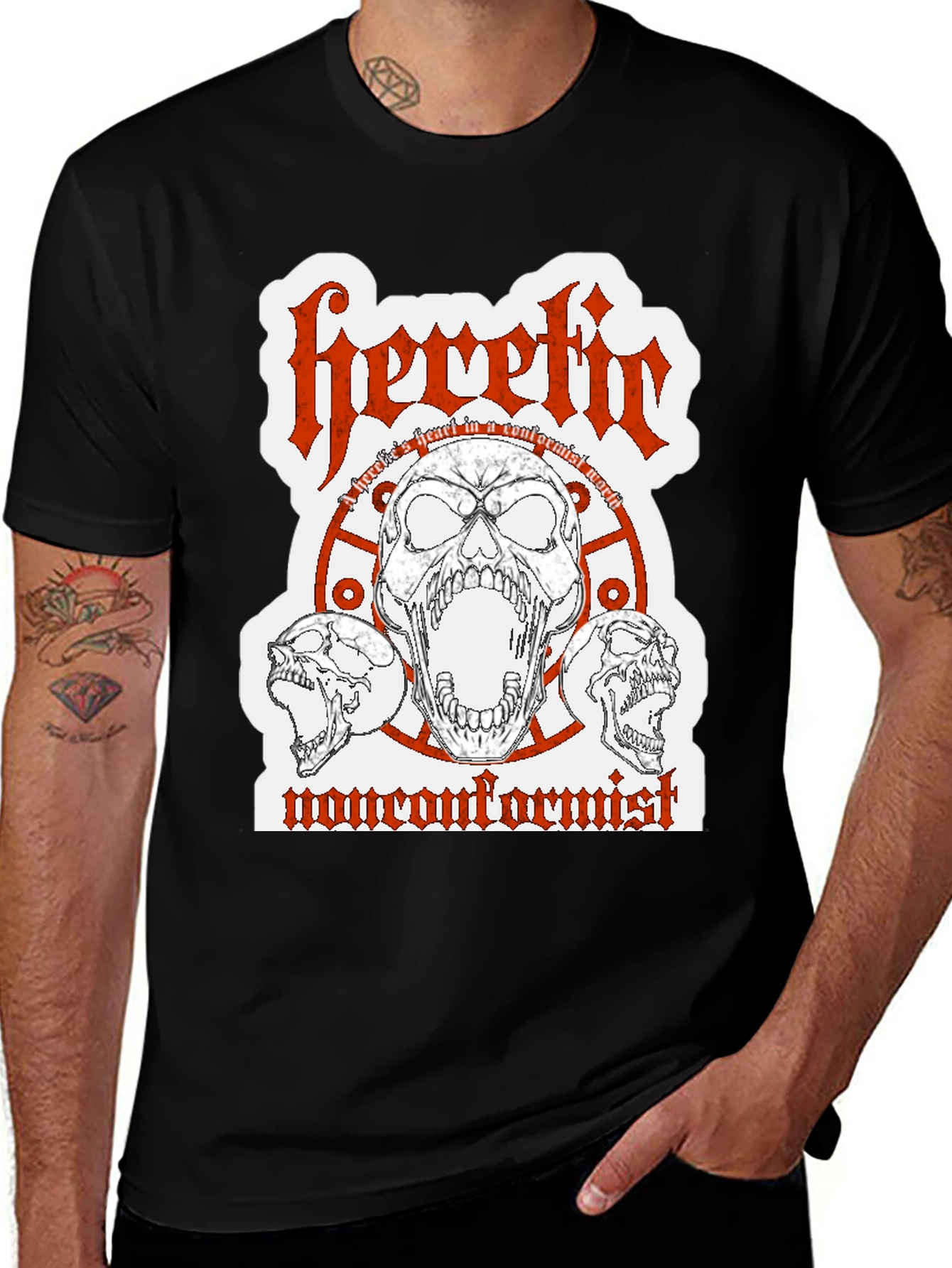 Heretic Nonconformist Graphic Tee - Black