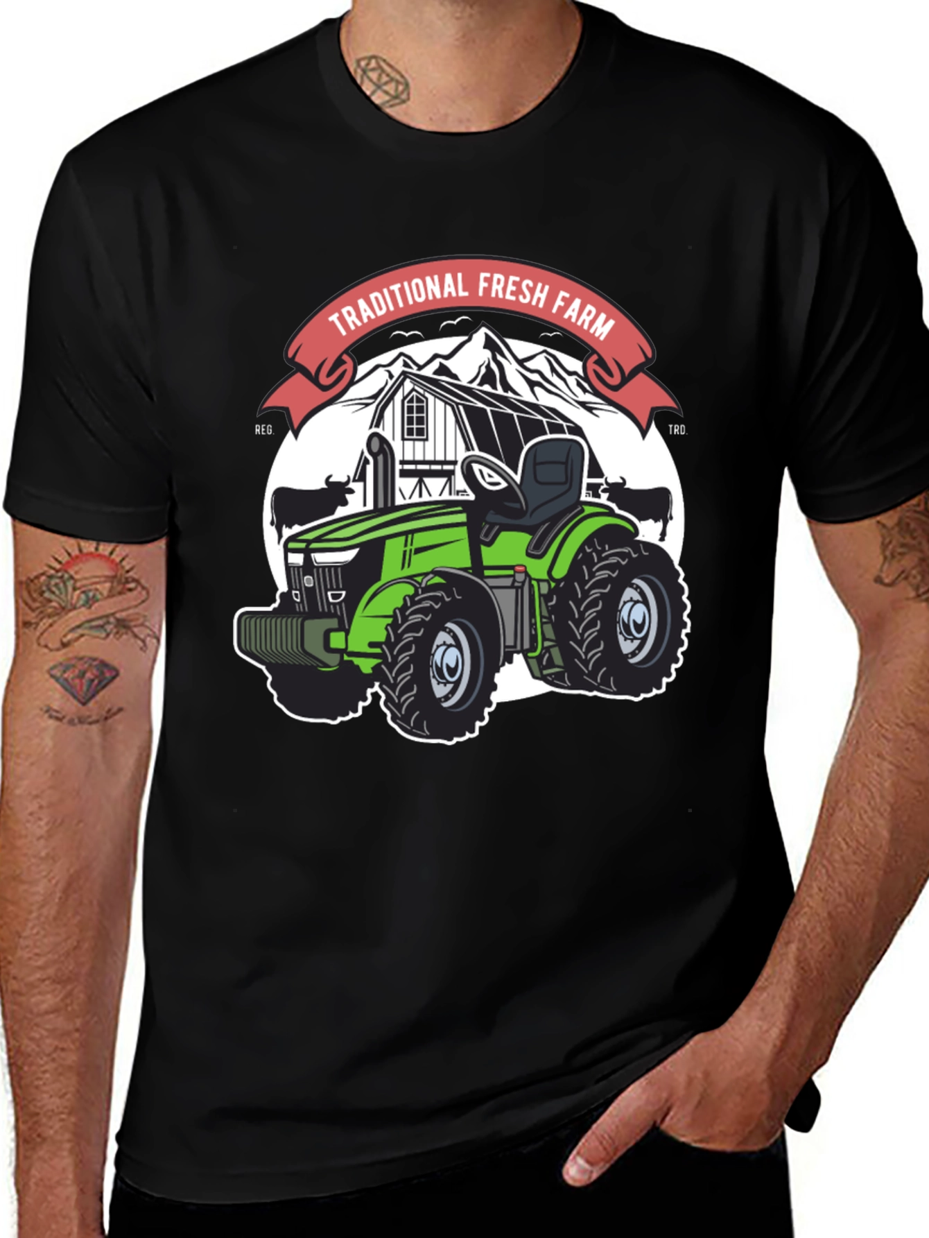 Variant 7 of Traditional Fresh Farm Tractor T-Shirt
