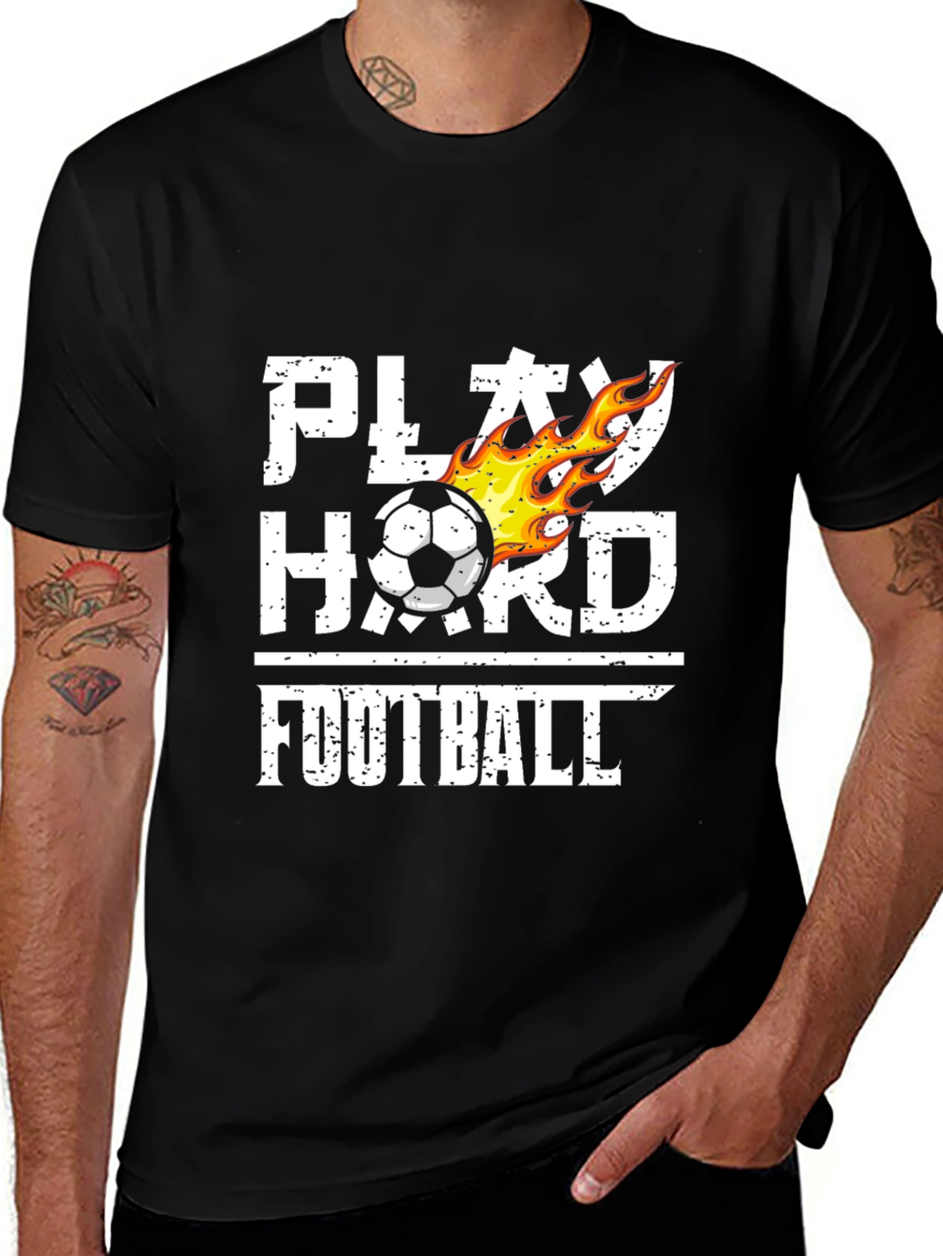 Variant 20 of Play Hard Football T-Shirt Black