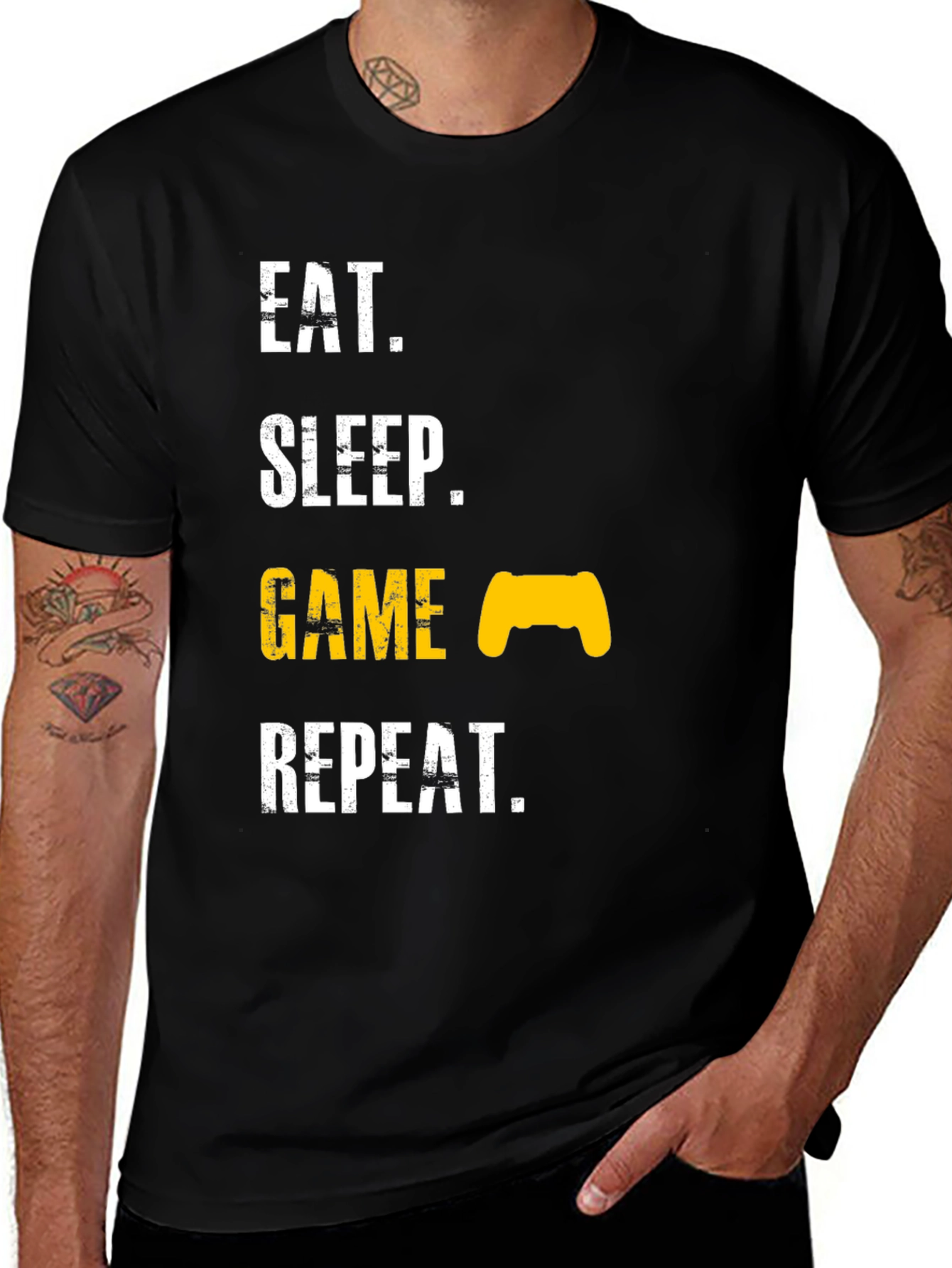 Variant 12 of Eat Sleep Game Repeat T-Shirt