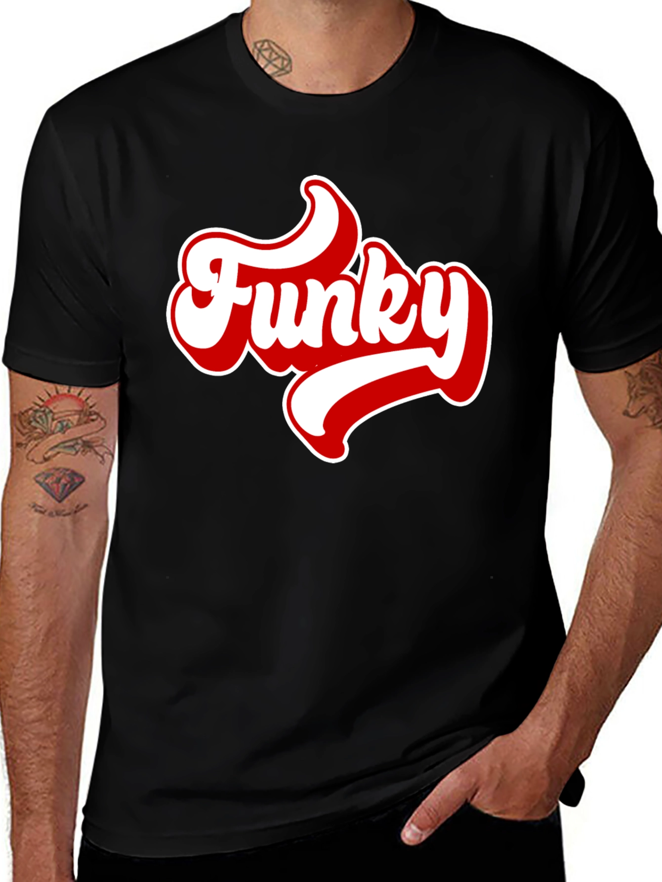 Variant 28 of Funky Graphic Tee - Men's Black T-Shirt