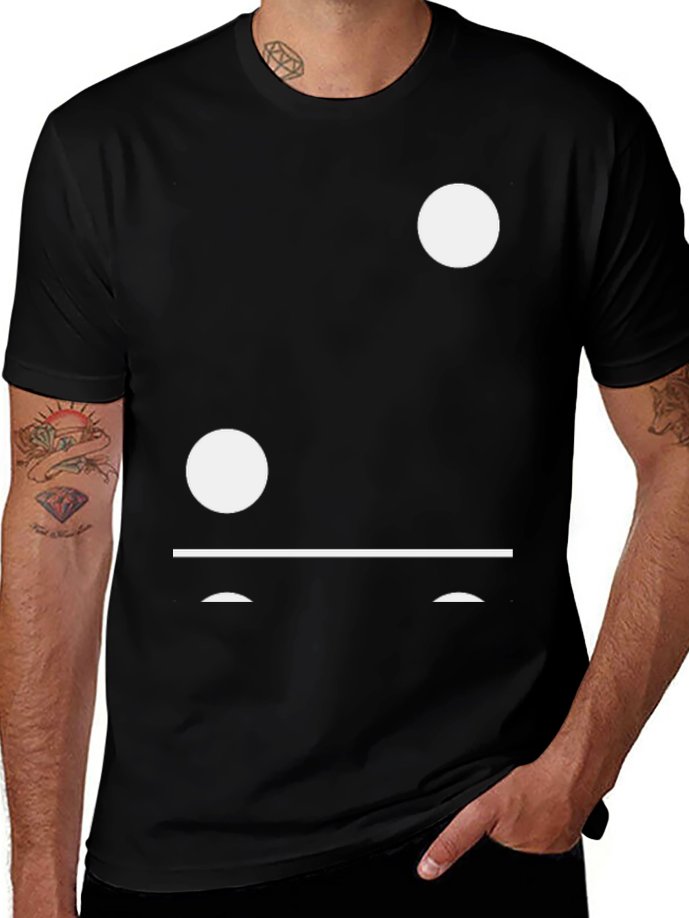Domino Inspired Black T-Shirt