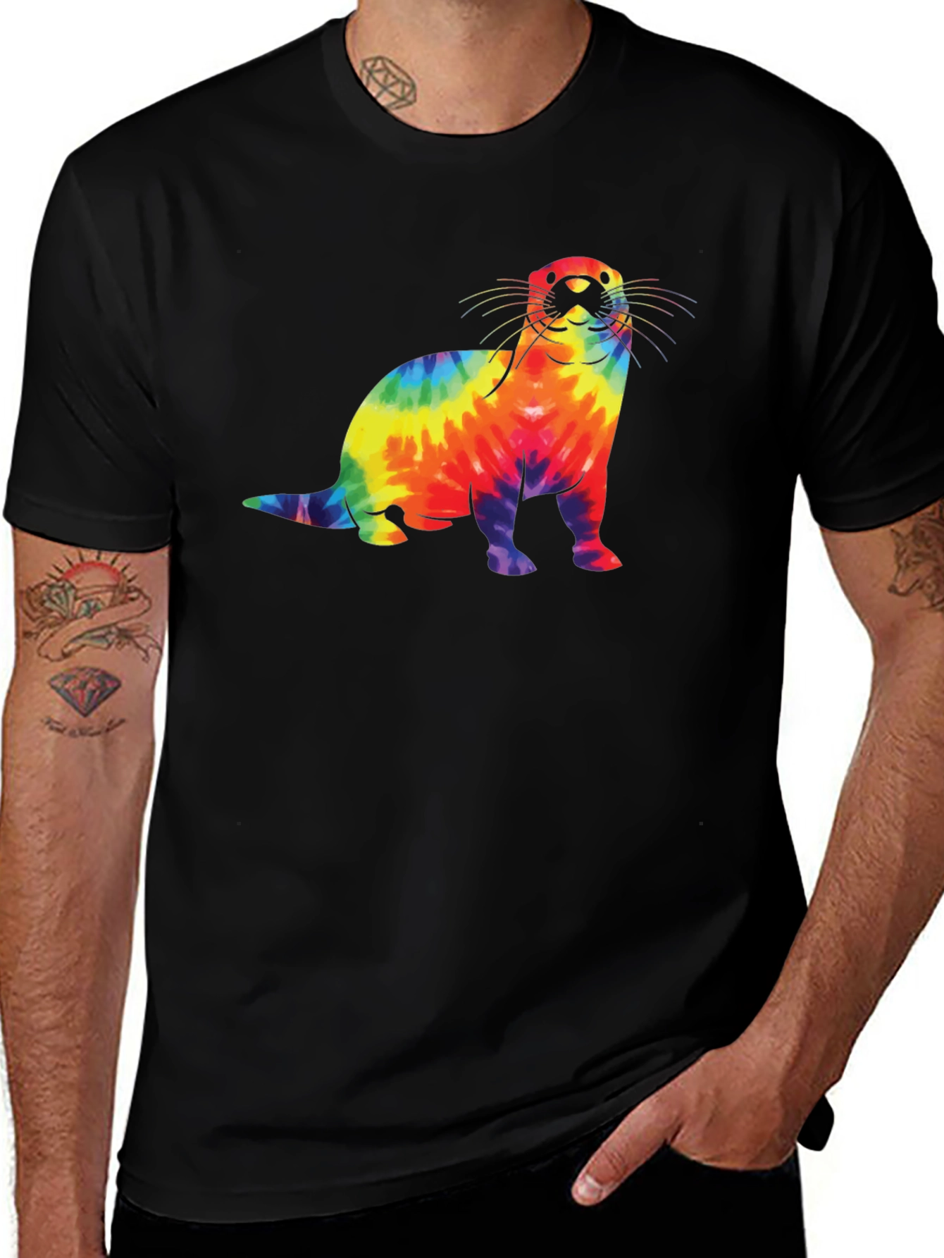 Variant 19 of Tie Dye Otter Graphic T-Shirt