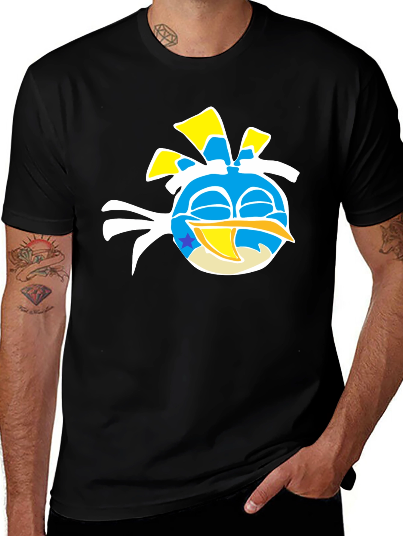 Angry Birds Blue Bird Graphic T-Shirt - Cotton Casual Tee