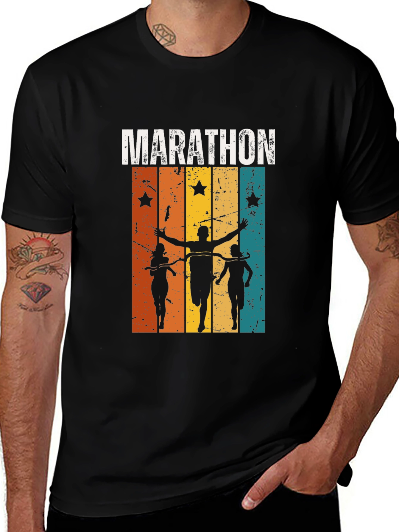 Variant 27 of Marathon Runners Graphic T-Shirt - Vintage Style