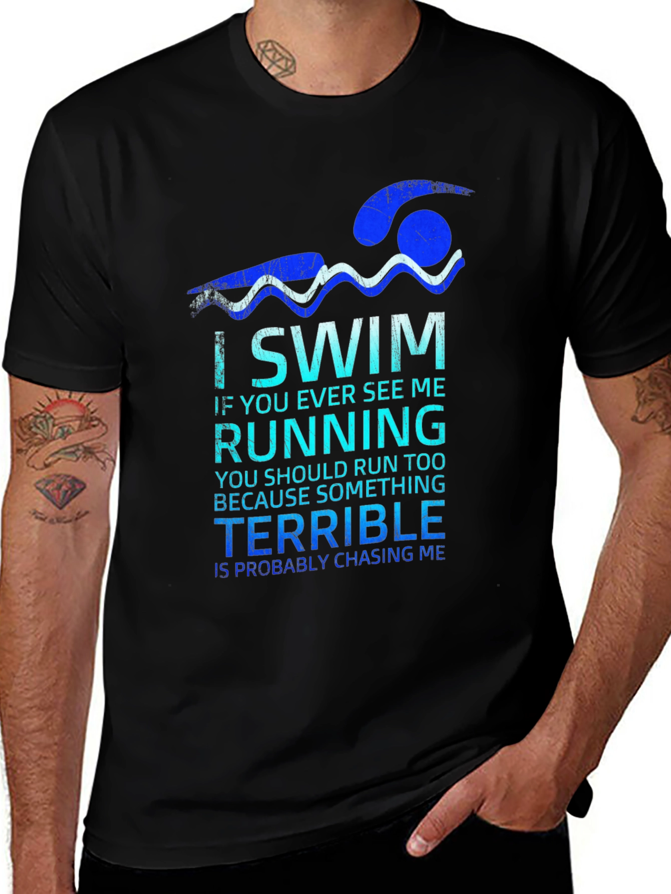 Variant 7 of I Swim Terrible Chasing Me Graphic Tee
