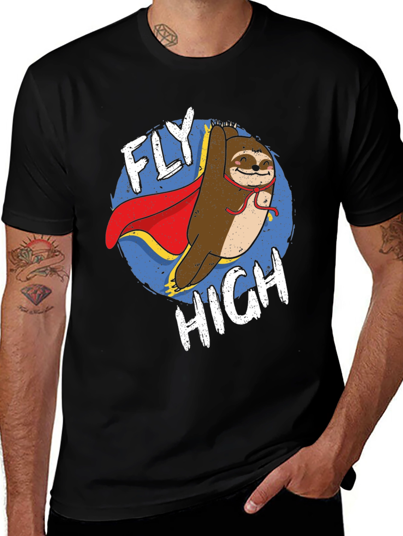 Black Fly High Sloth Graphic T-Shirt main image