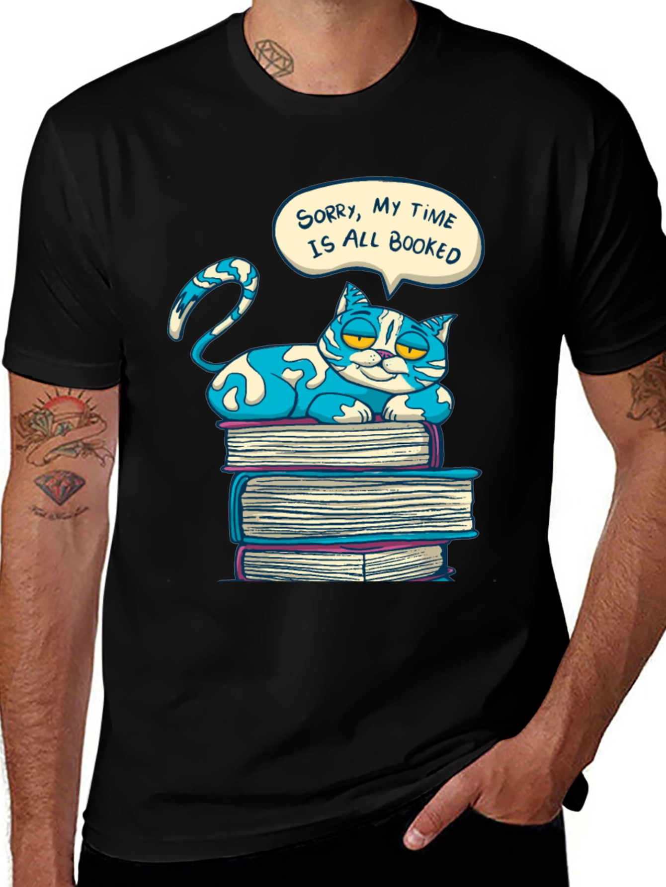 Variant 30 of Booked Cat Graphic T-Shirt