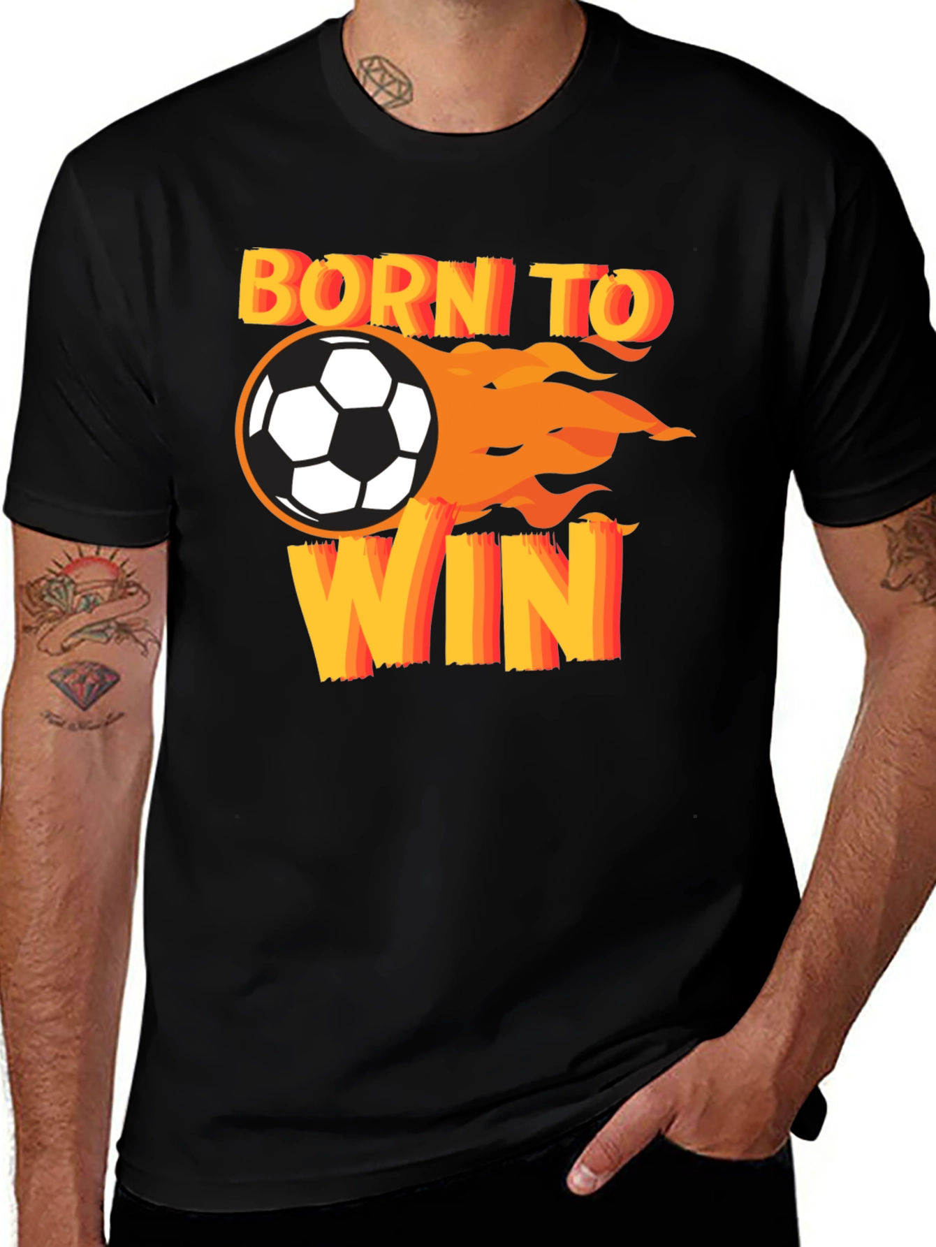 Variant 7 of Born To Win Soccer T-Shirt - Black