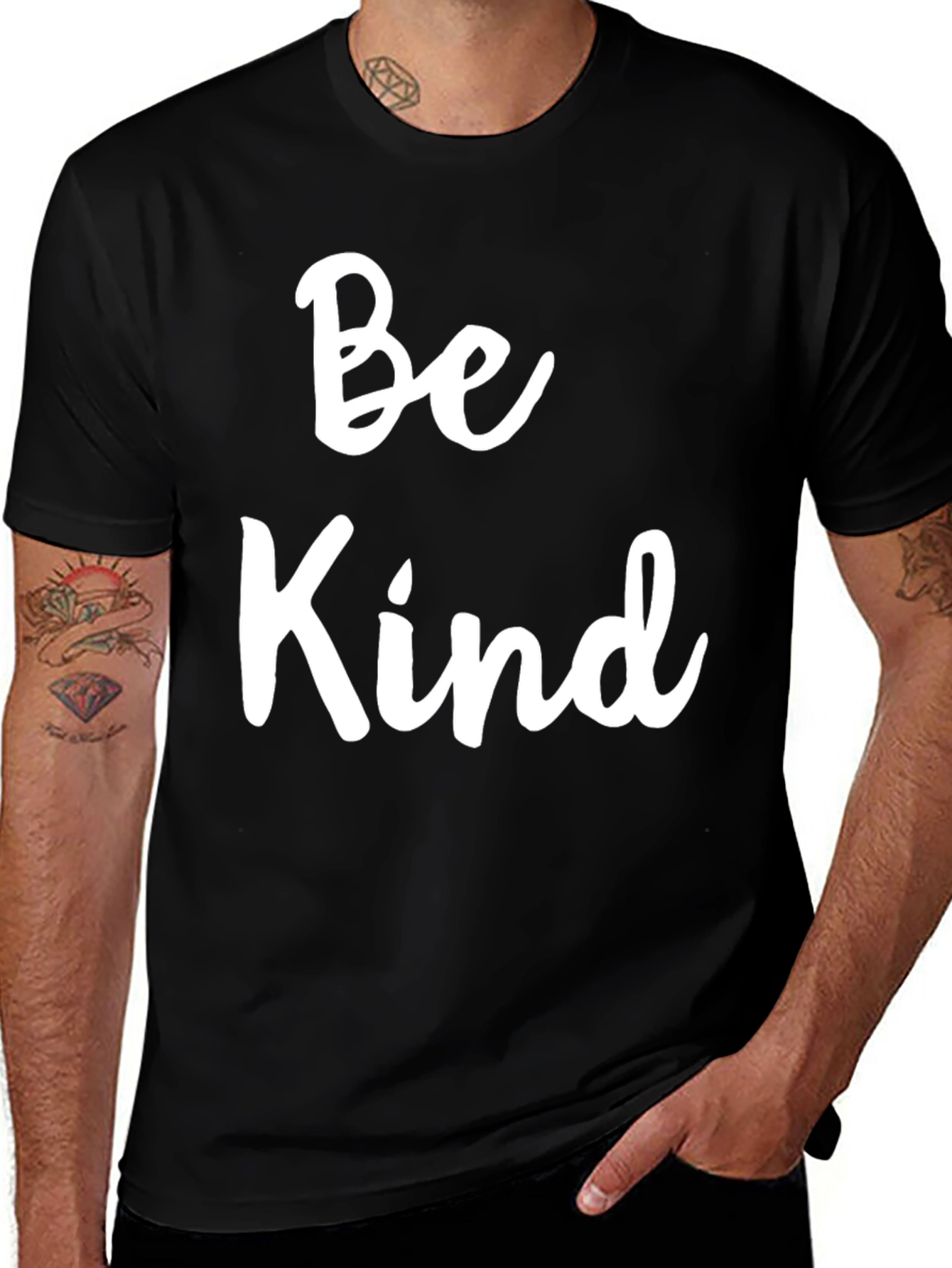 Variant 2 of Be Kind Black T-Shirt - Positive Message Apparel