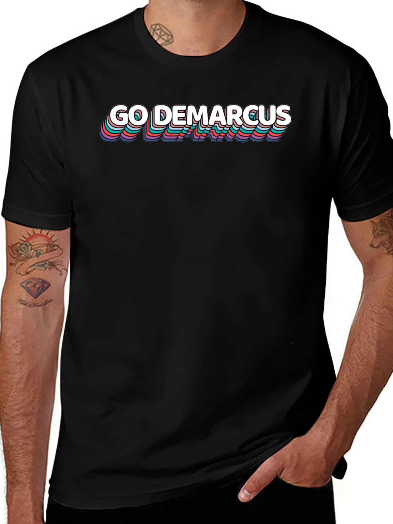 Variant 27 of Go DeMarcus Retro T-Shirt - Black