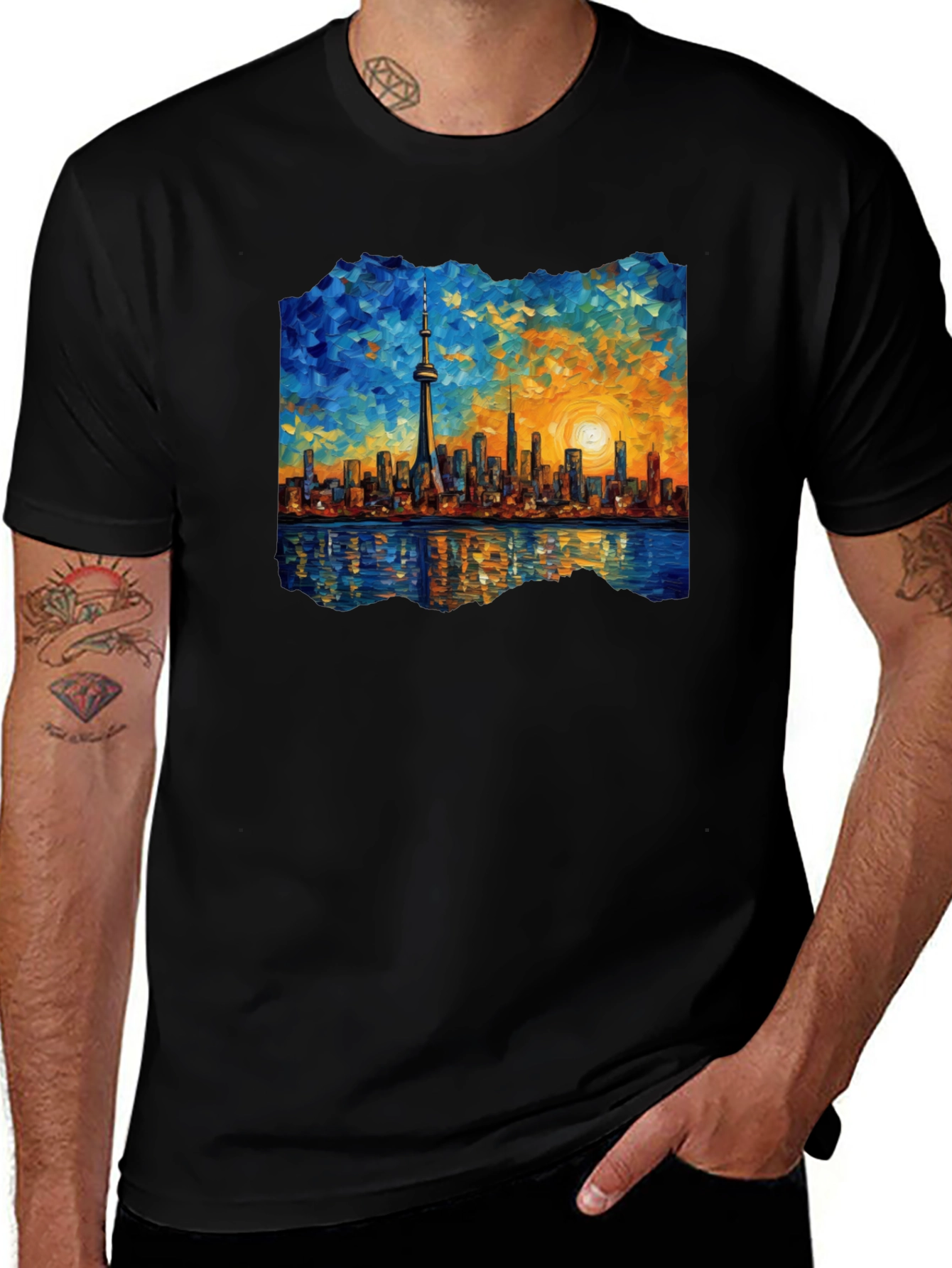 Toronto Skyline Art Print Crewneck T-Shirt