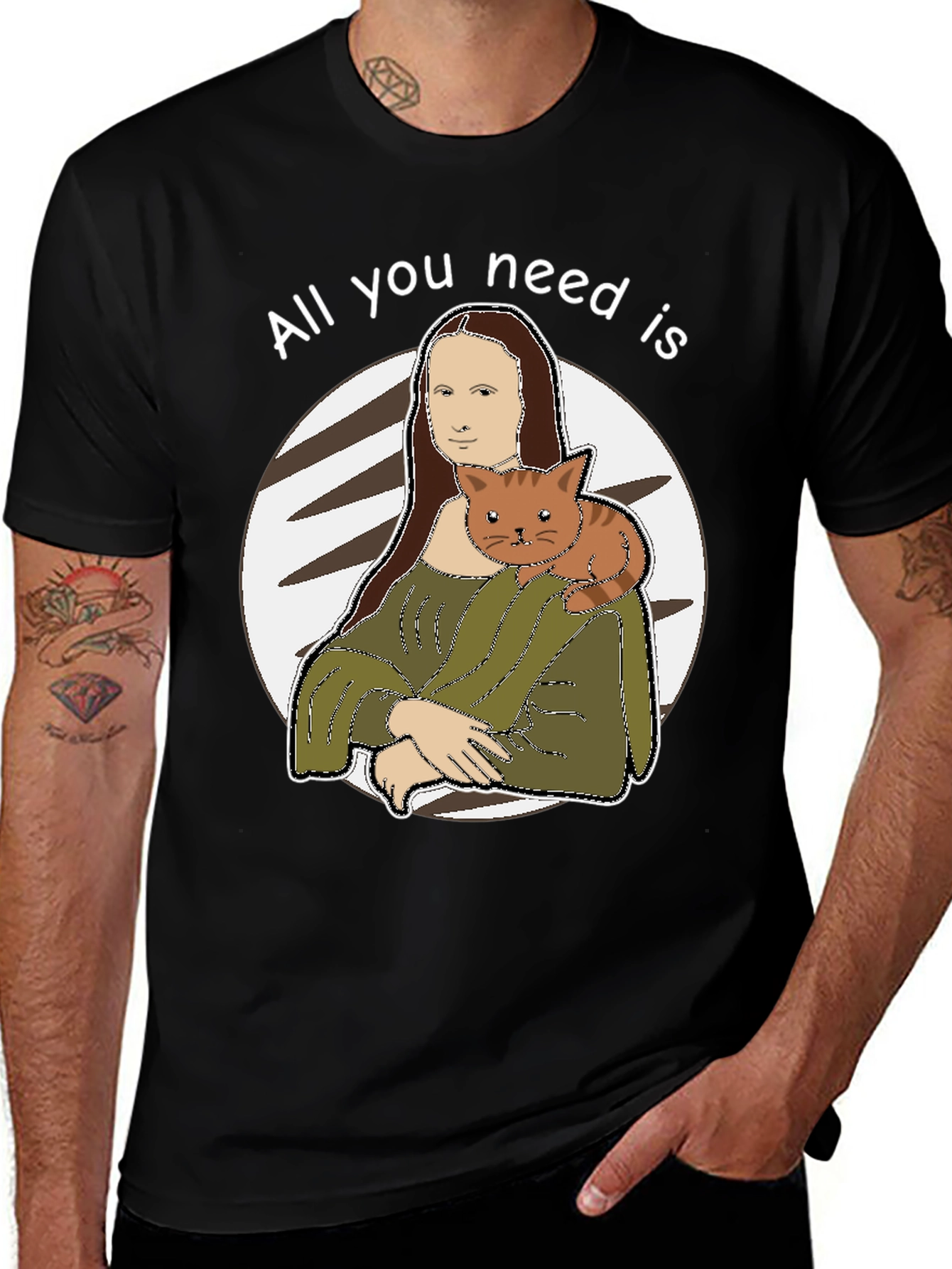 Variant 30 of Mona Lisa Cat T-Shirt - All You Need Is...
