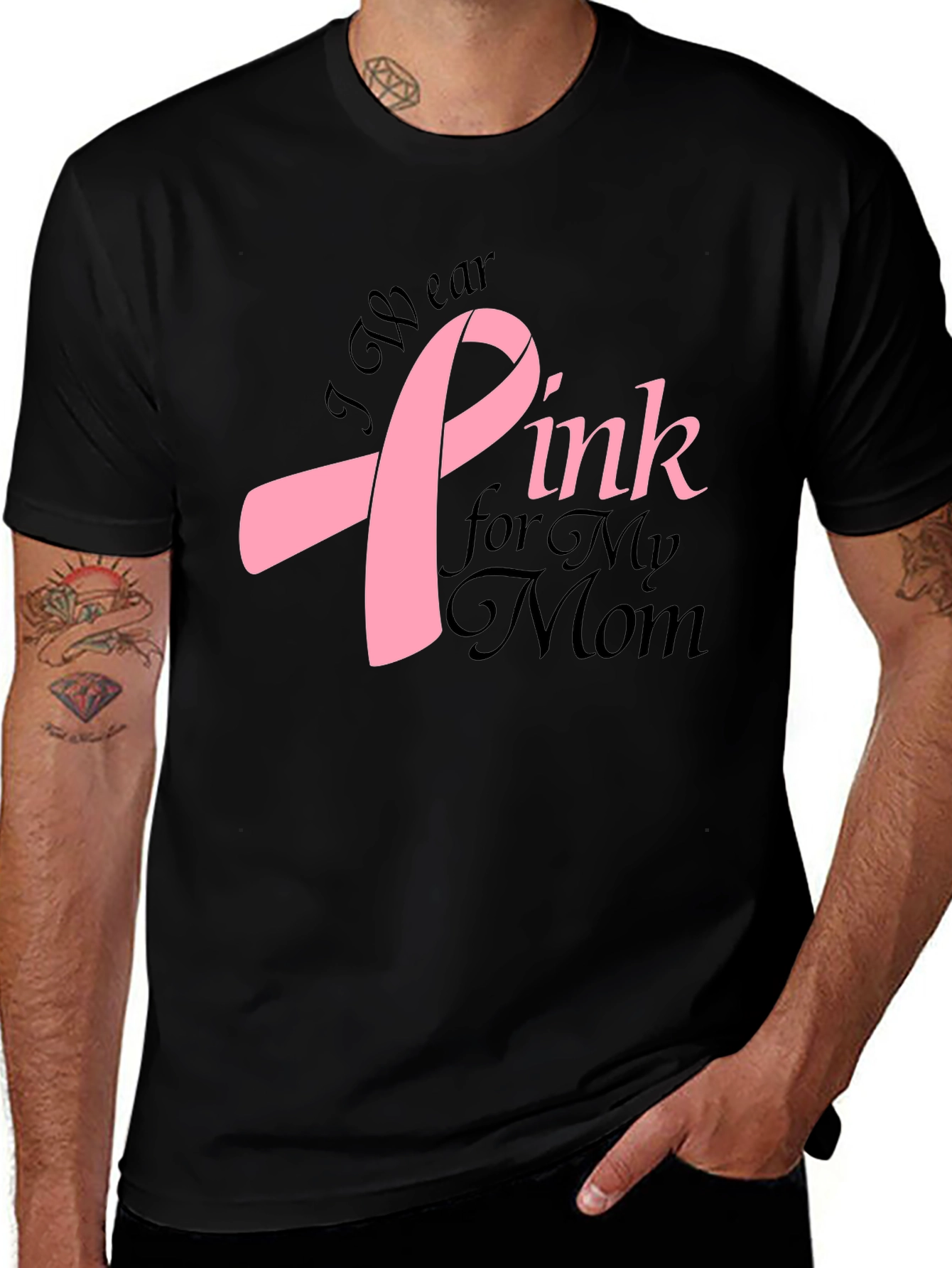 Variant 3 of I Wear Pink For My Mom T-Shirt - Breast Cancer Awareness