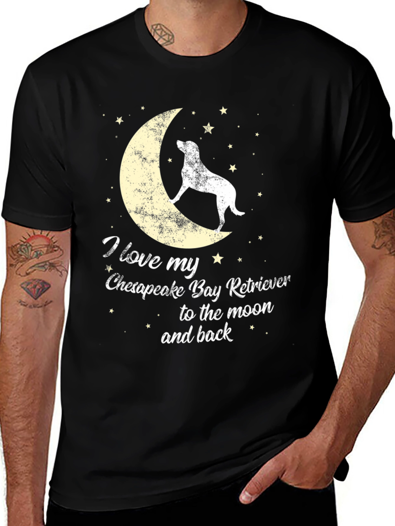 Chesapeake Bay Retriever Moon Graphic Tee