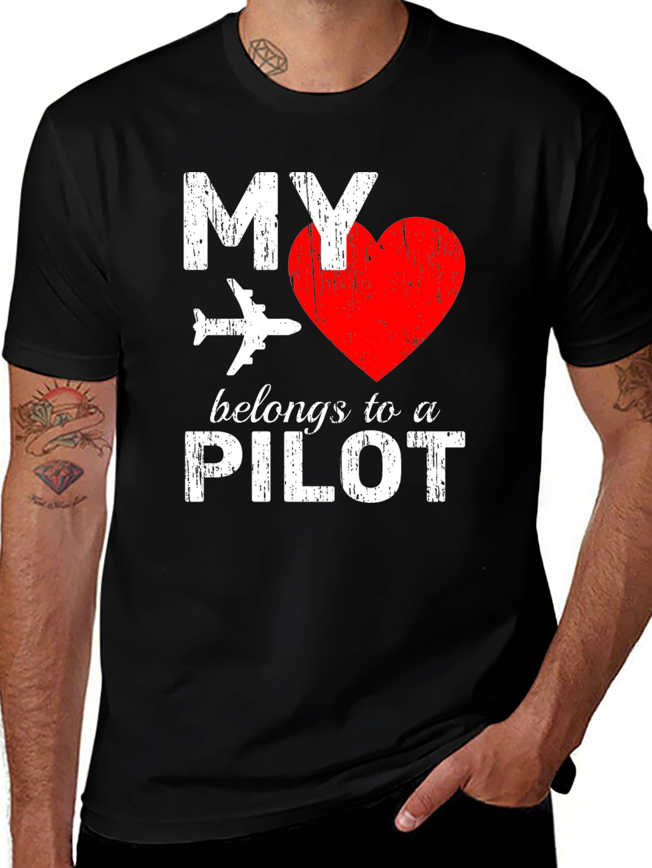 Variant 4 of My Heart Belongs to a Pilot T-Shirt