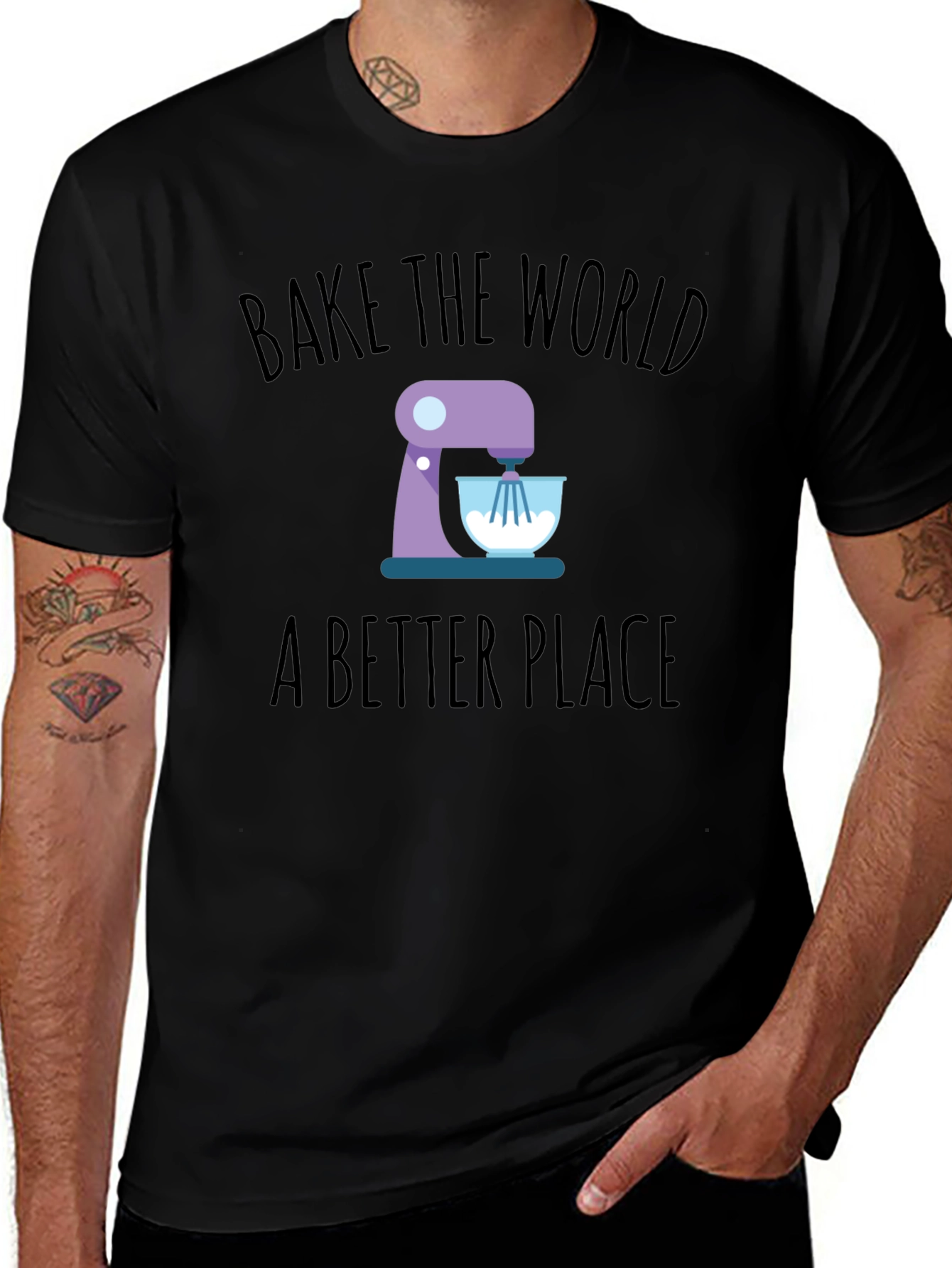 Variant 2 of Bake the World T-Shirt - Stand Mixer Design