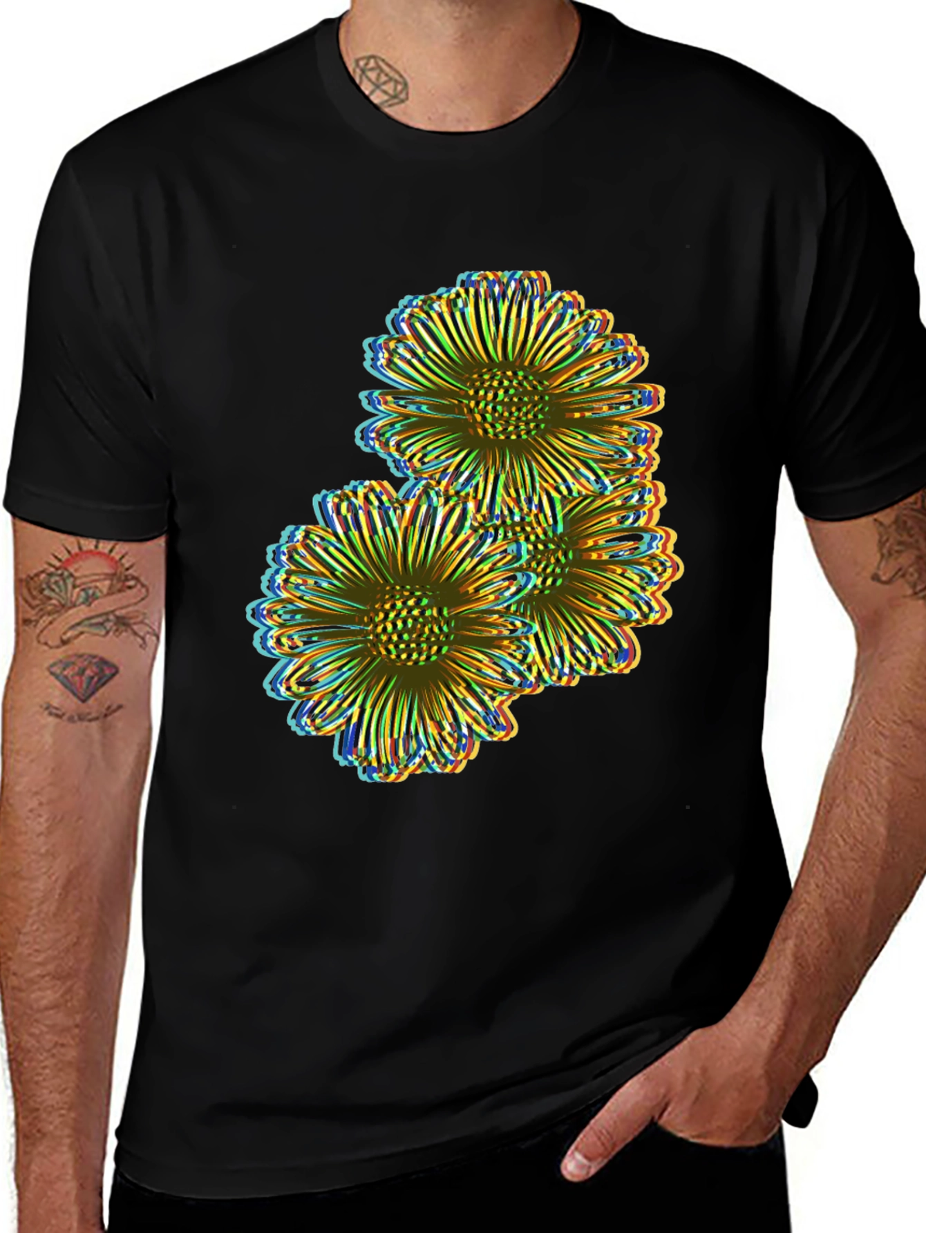 Variant 3 of Floral Illusion Tee - Bold Graphic Print