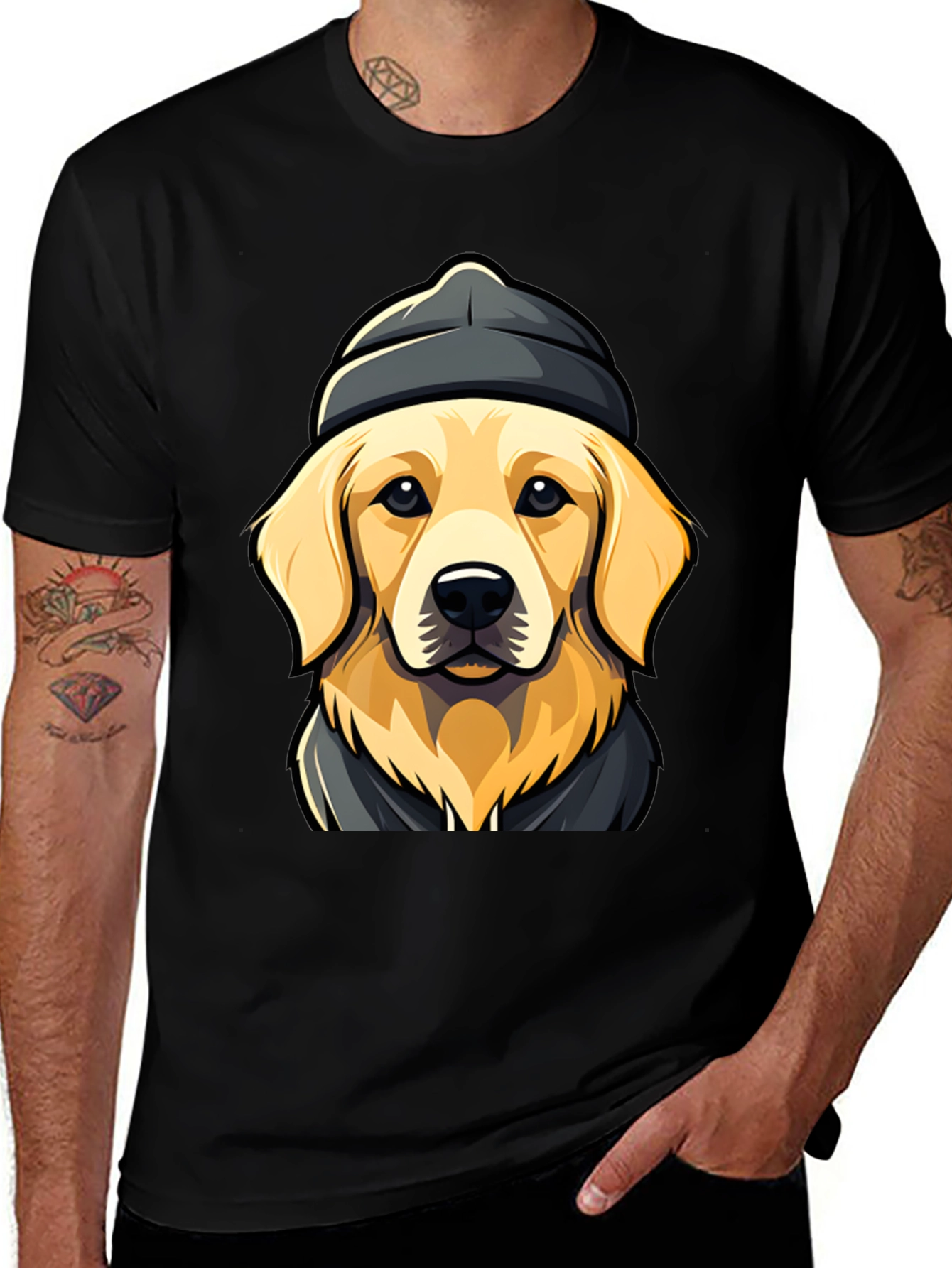 Variant 8 of Dog in Beanie T-Shirt - Cool Canine Tee