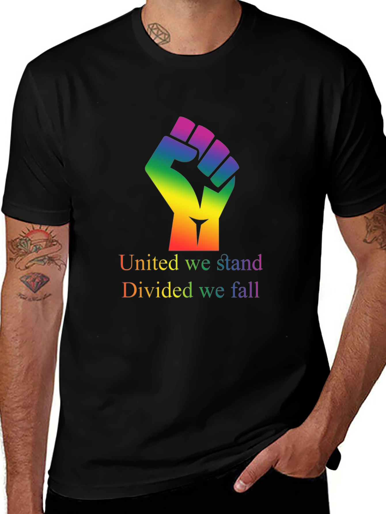Variant 15 of Unity Fist Graphic Tee - Stand United, Divided We Fall