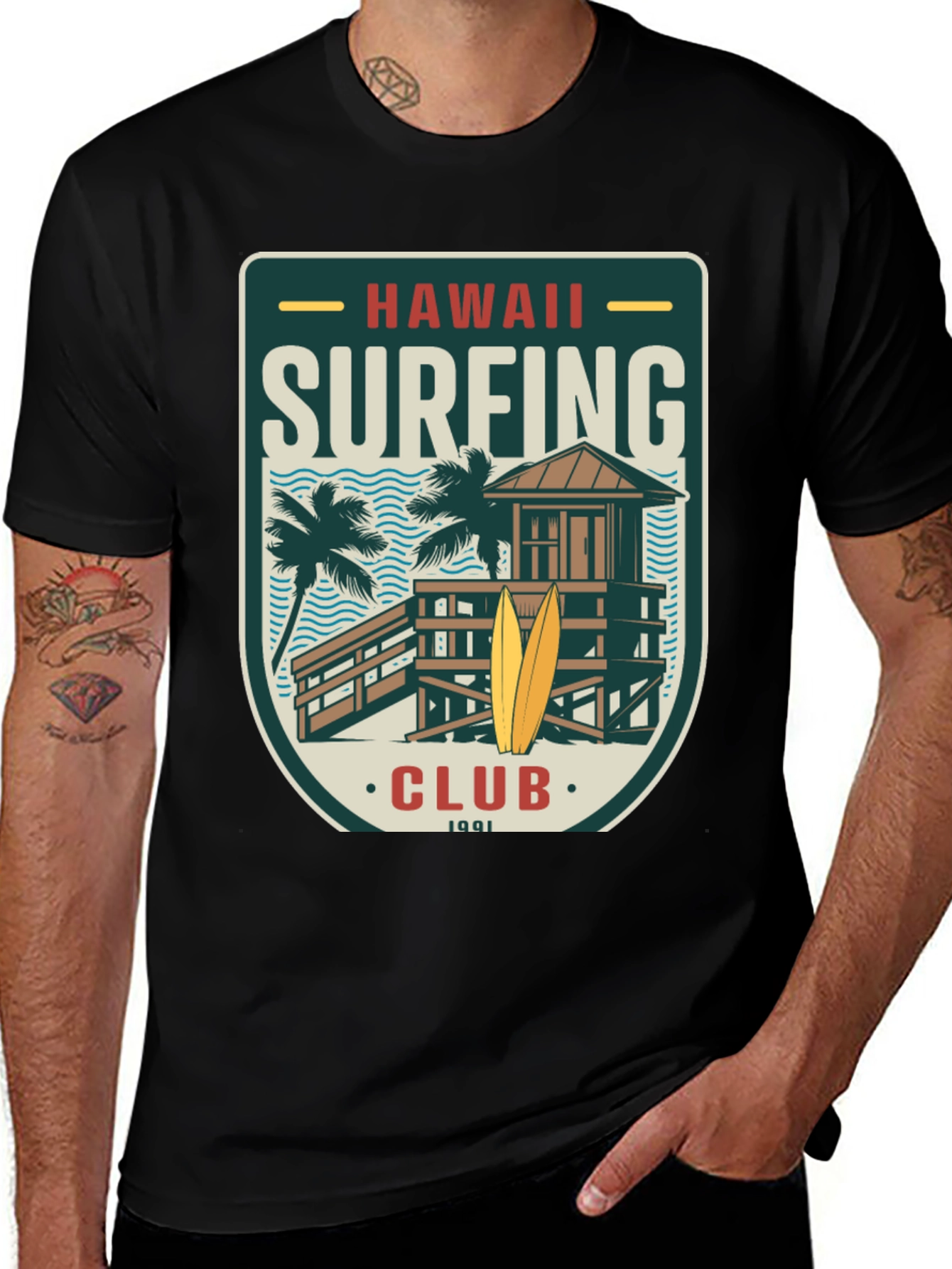 Hawaii Surfing Club Graphic T-Shirt