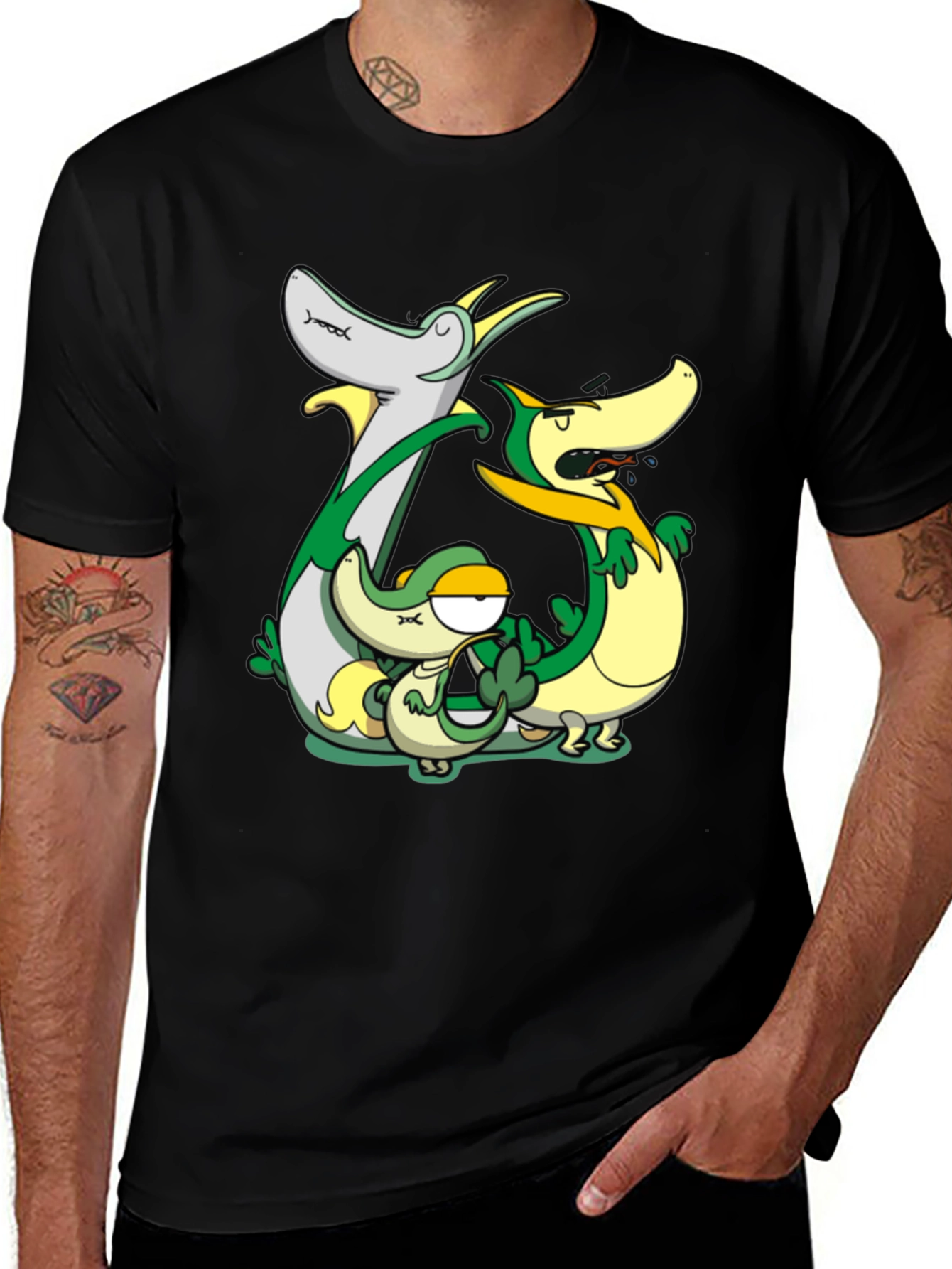 Pokemon Snivy Evolution Black T-Shirt