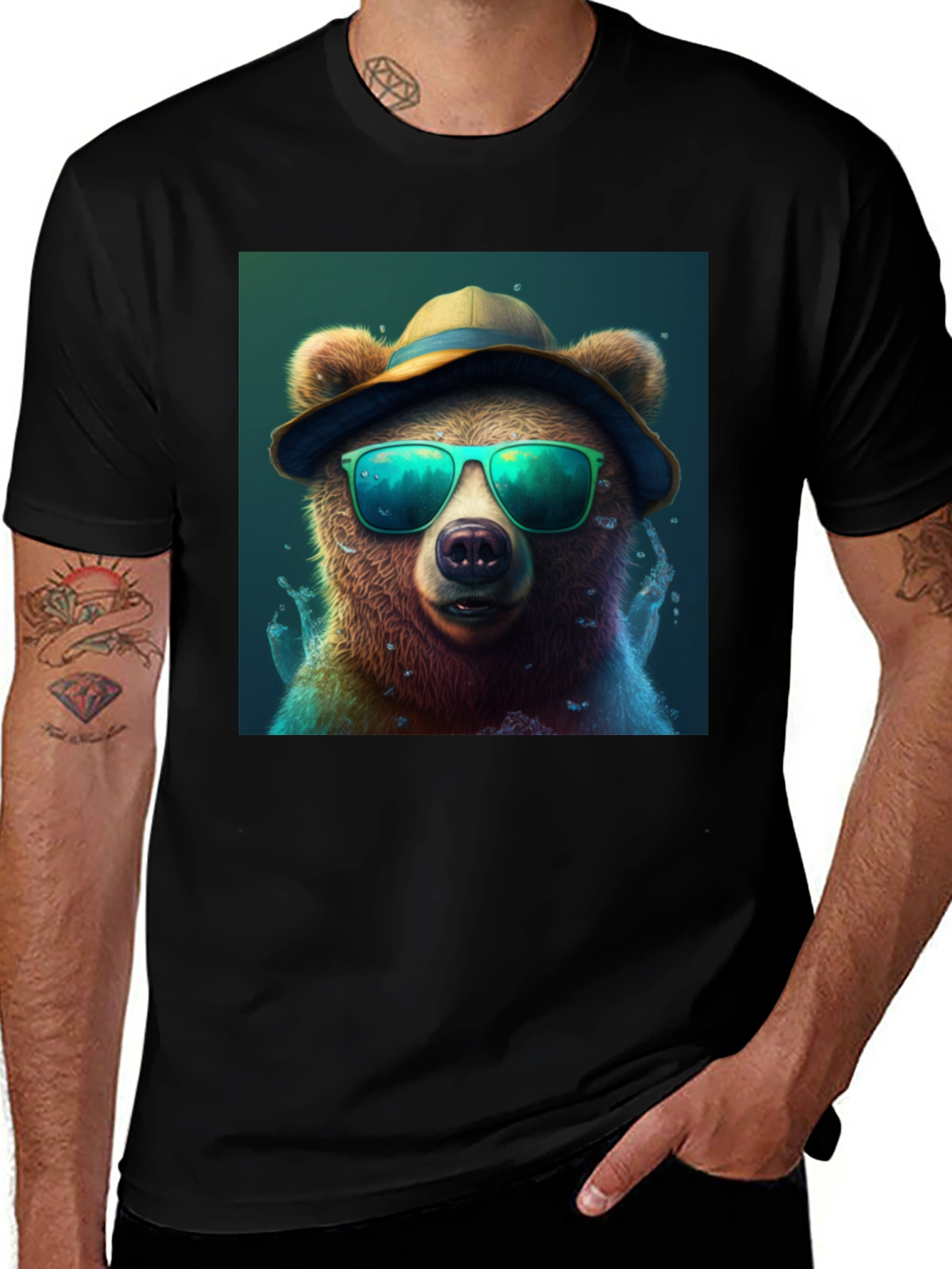 Variant 25 of Cool Bear Tee: Shades & Hat