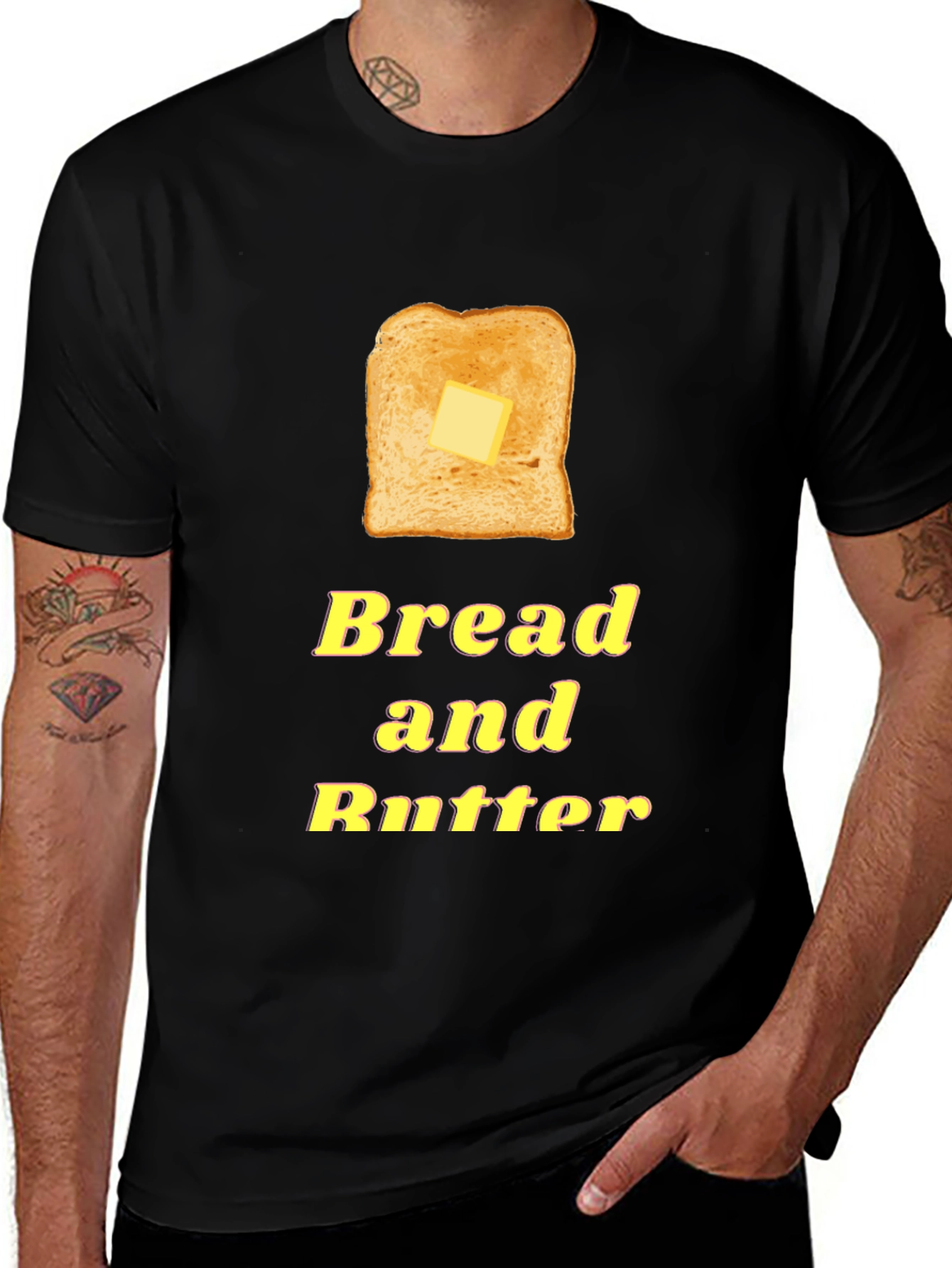 Variant 5 of Bread and Butter Graphic Tee - Foodie T-Shirt