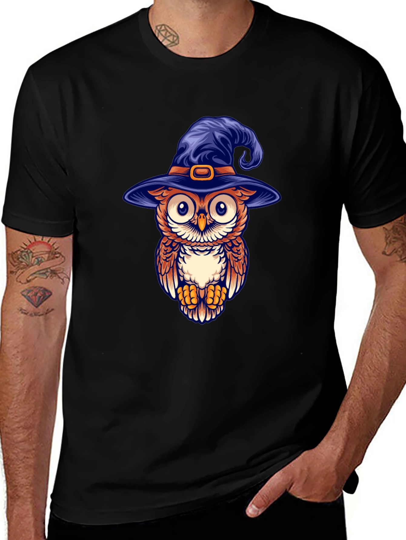 Variant 19 of Owl Witch Hat Graphic T-Shirt