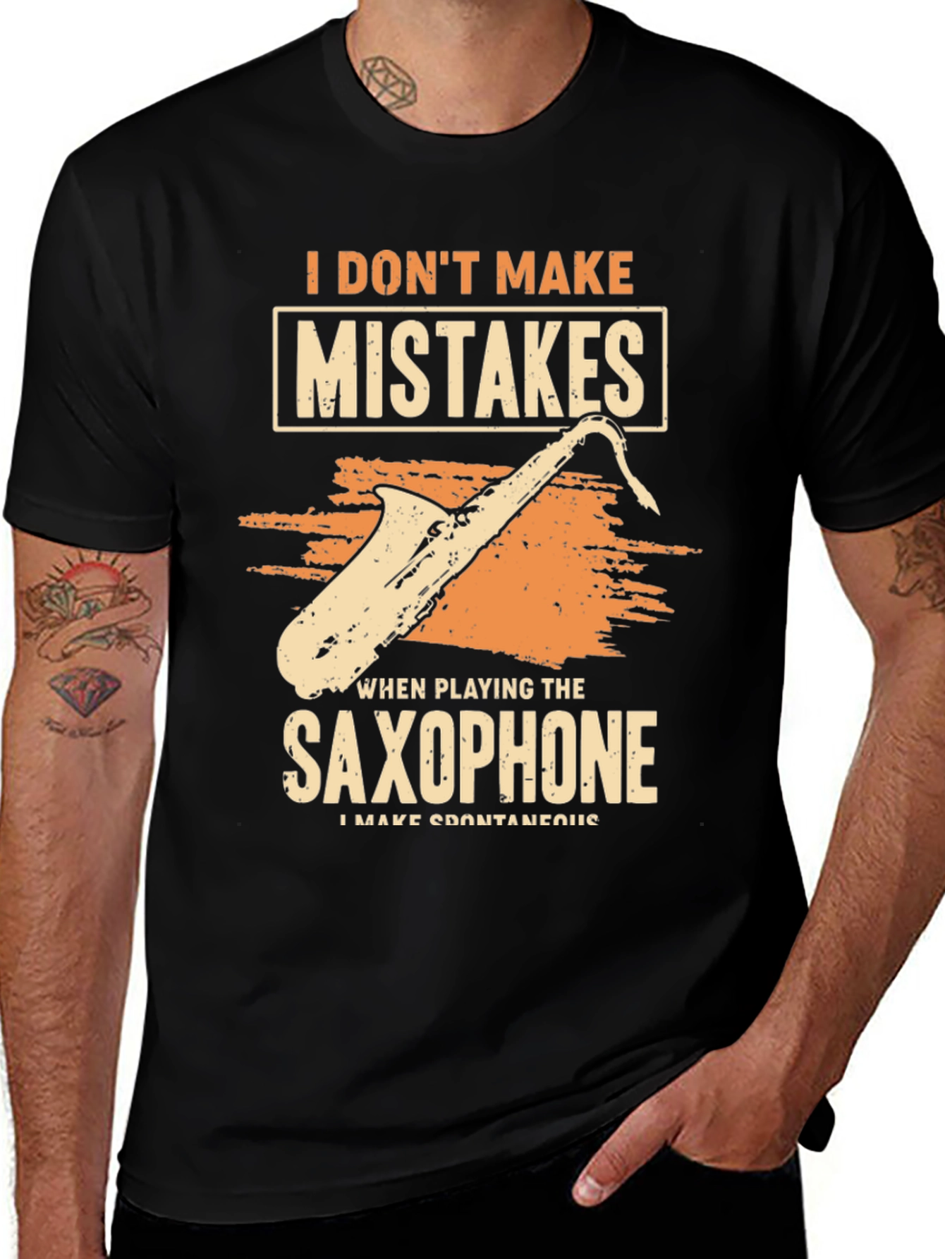 Variant 5 of Funny Saxophone Player T-Shirt: I Don't Make Mistakes